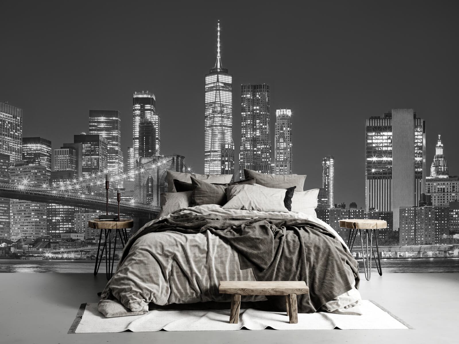Fototapeta wieczorny widok na most manhattan