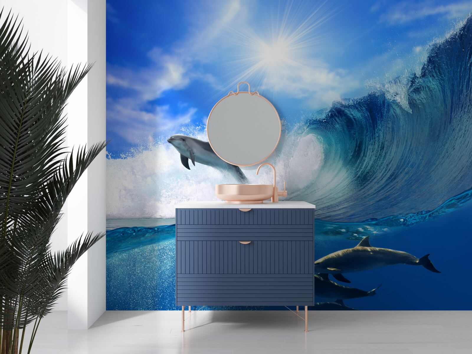 Fototapeta wody oceanu zamieszkane przez delfiny