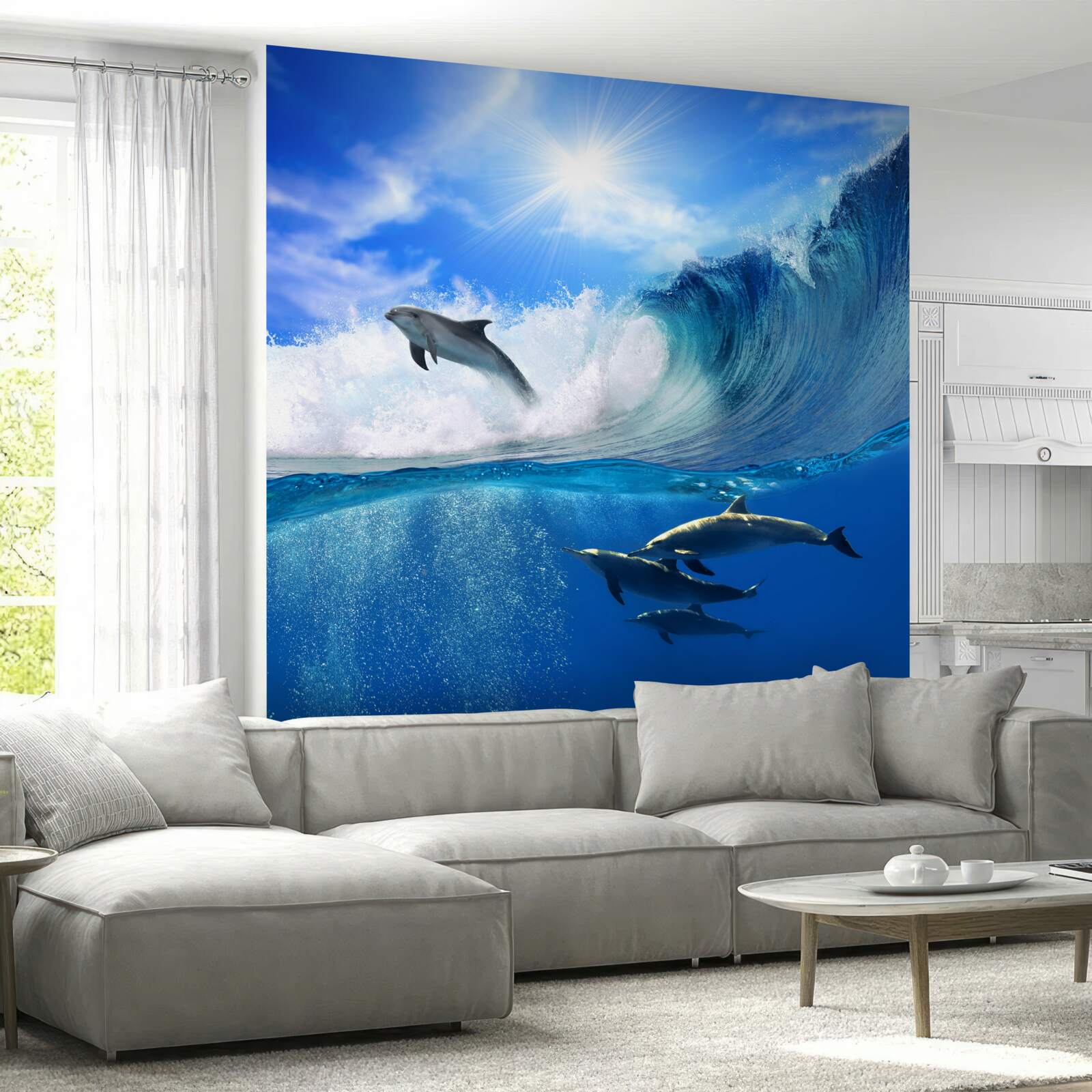 Fototapeta wody oceanu zamieszkane przez delfiny
