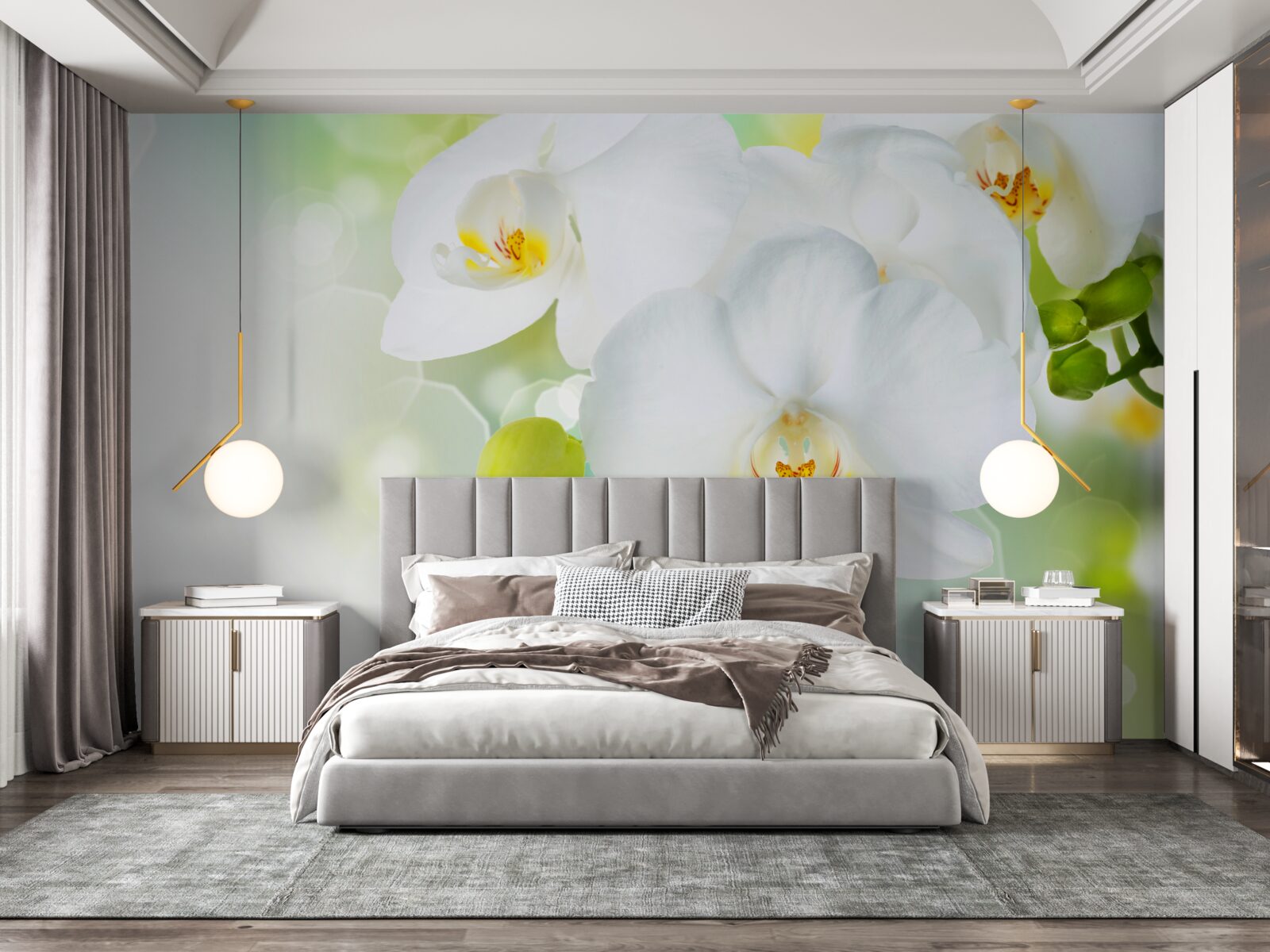 Fototapeta biała orchidea unosi się nad wodą