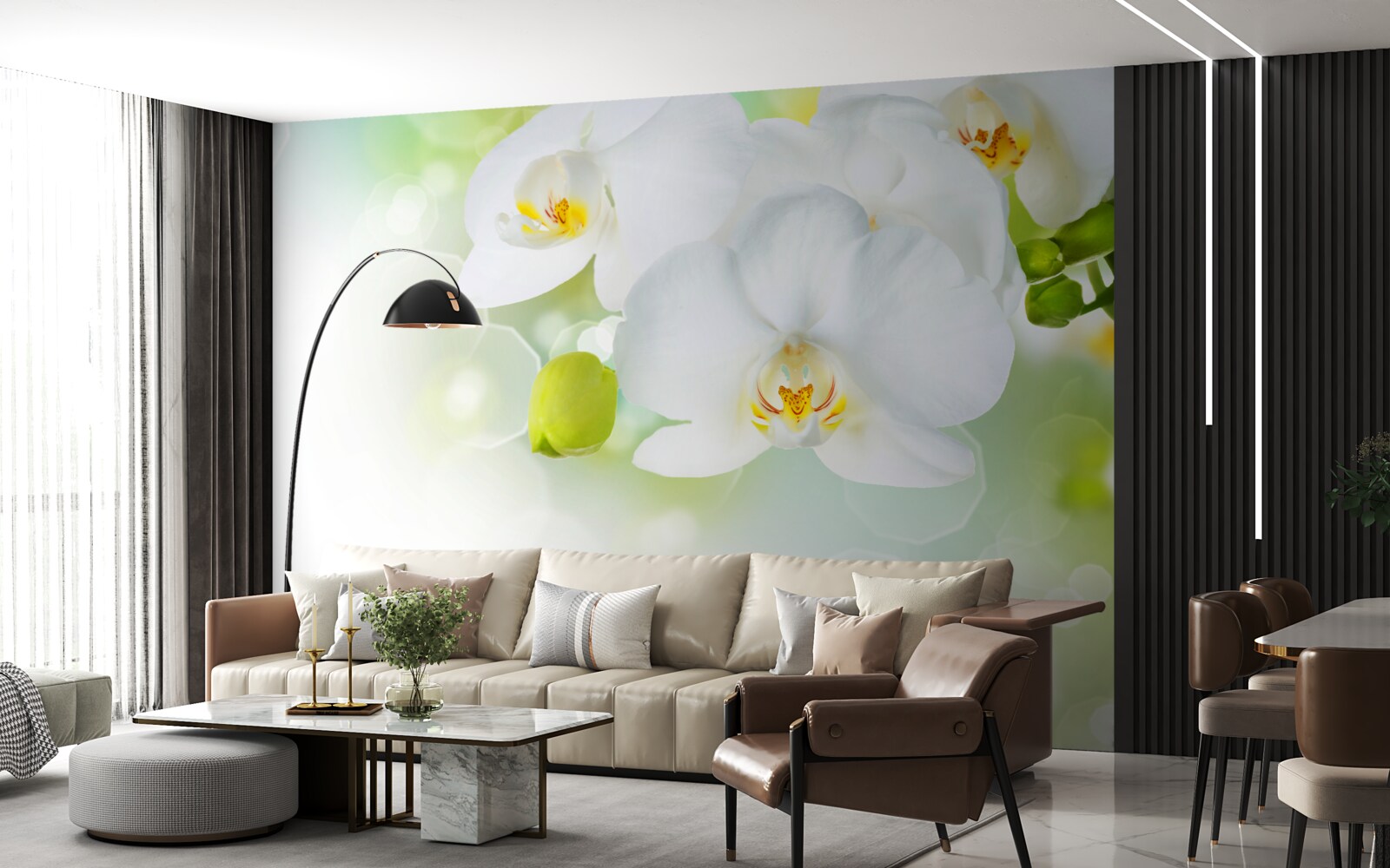 Fototapeta biała orchidea unosi się nad wodą