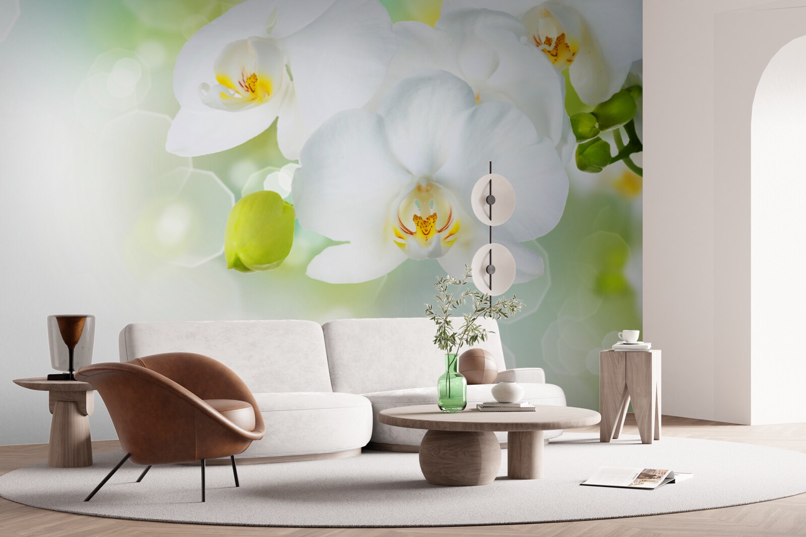 Fototapeta biała orchidea unosi się nad wodą