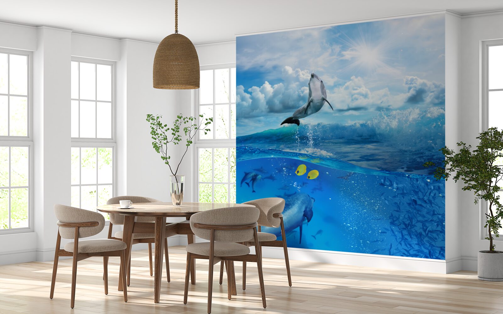 Fototapeta delfin wyskakujący z wody