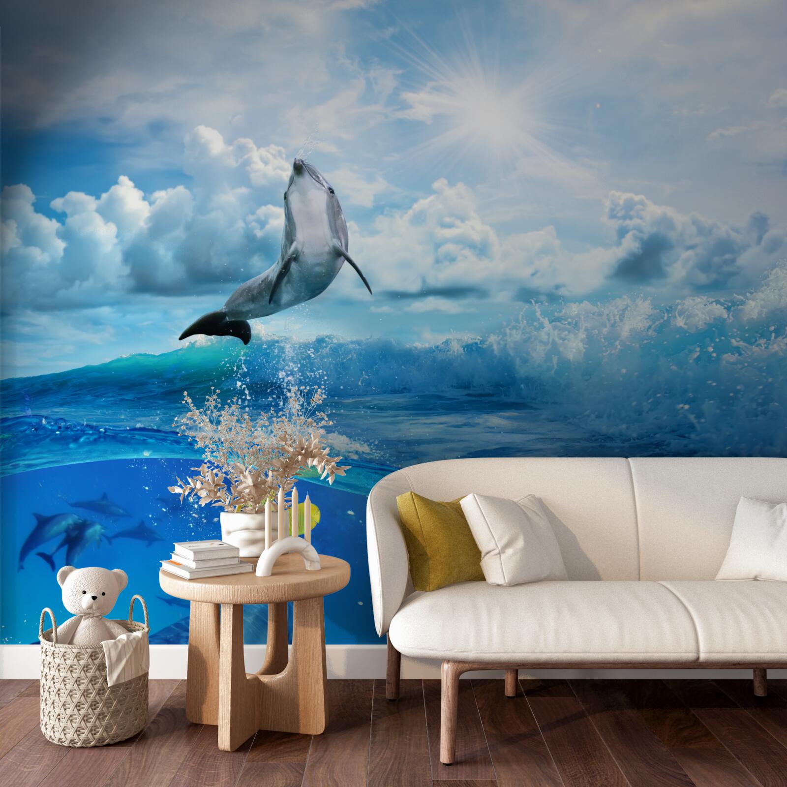 Fototapeta delfin wyskakujący z wody