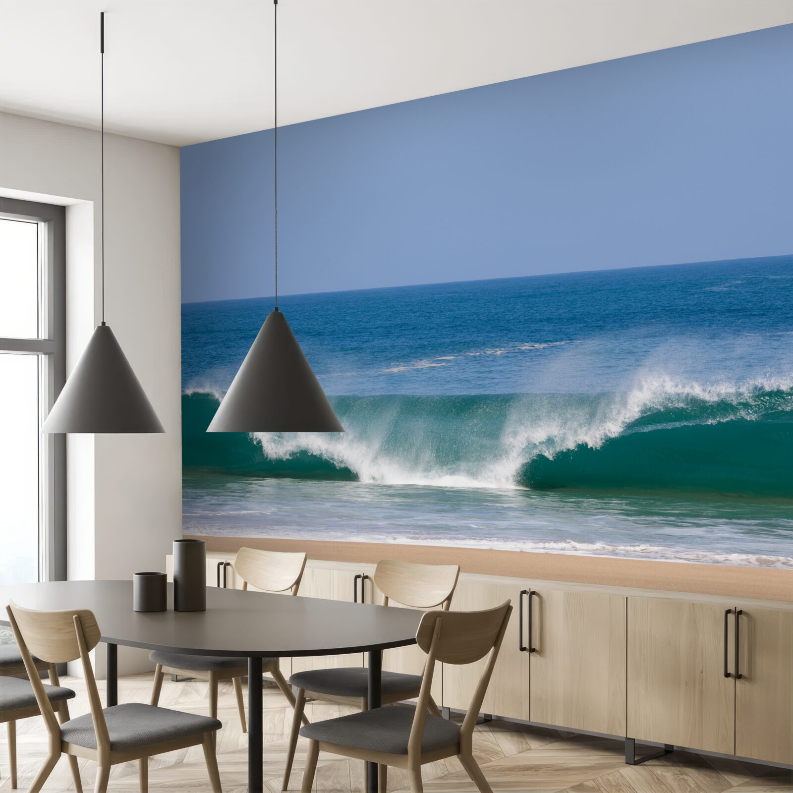 Fototapeta duże fale oceaniczne u wybrzeży