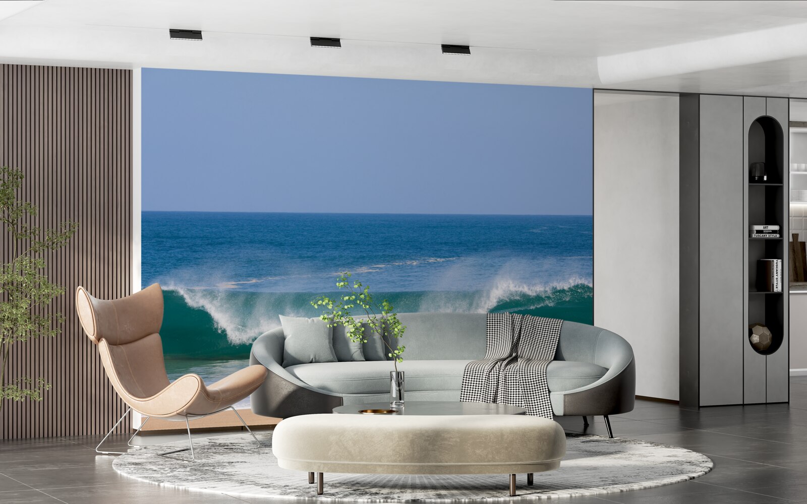 Fototapeta duże fale oceaniczne u wybrzeży