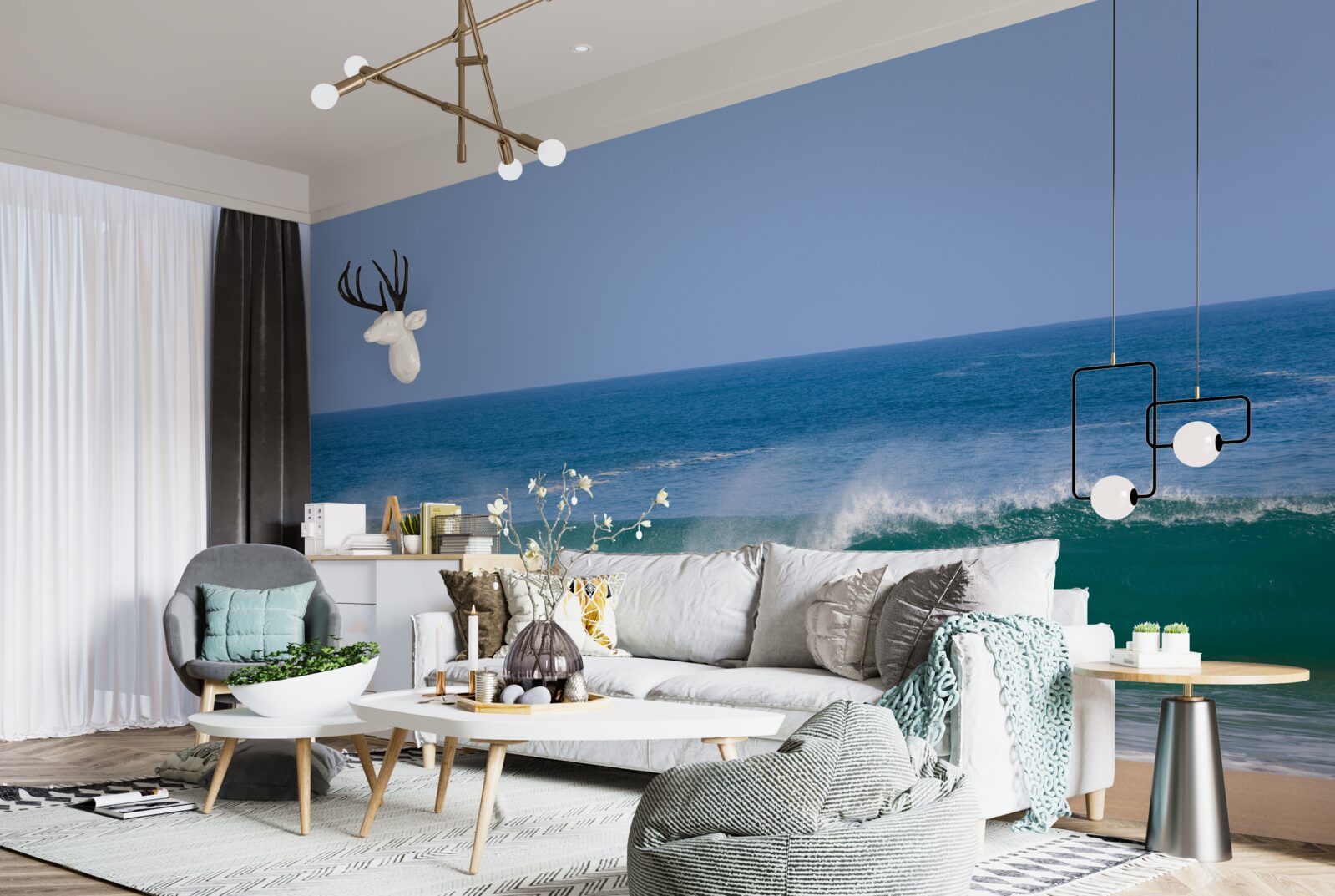 Fototapeta duże fale oceaniczne u wybrzeży