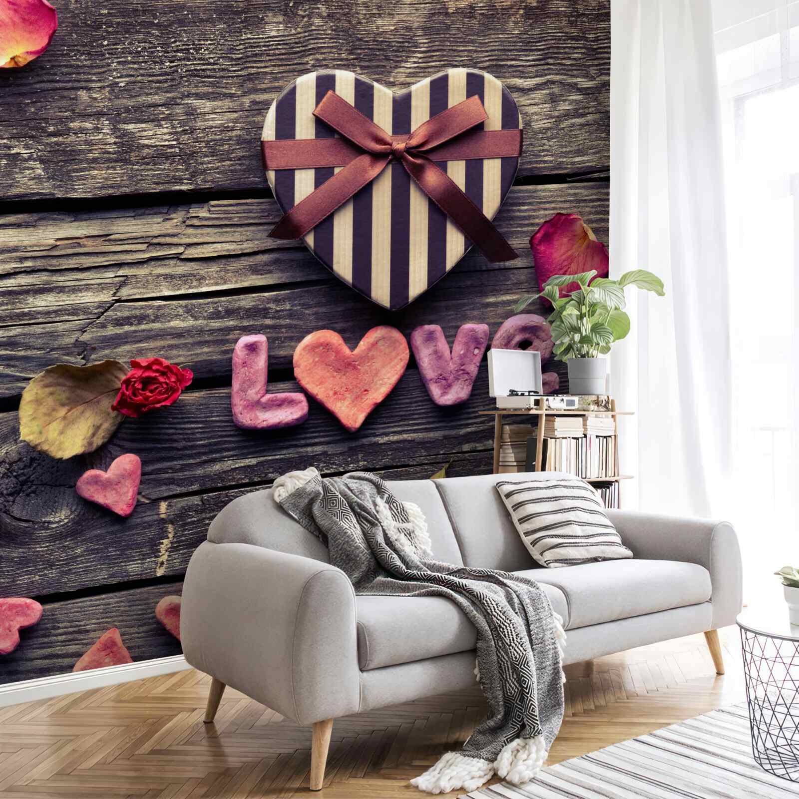 Fototapeta pudełko w kształcie serca z napisem „love”