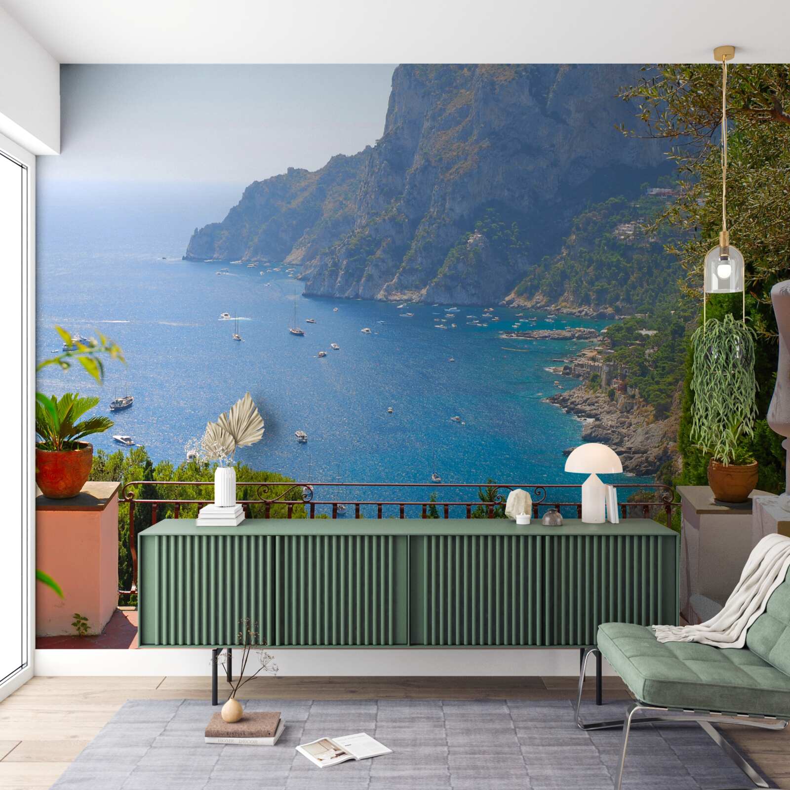 Fototapeta taras z balkonem i widokiem na ocean
