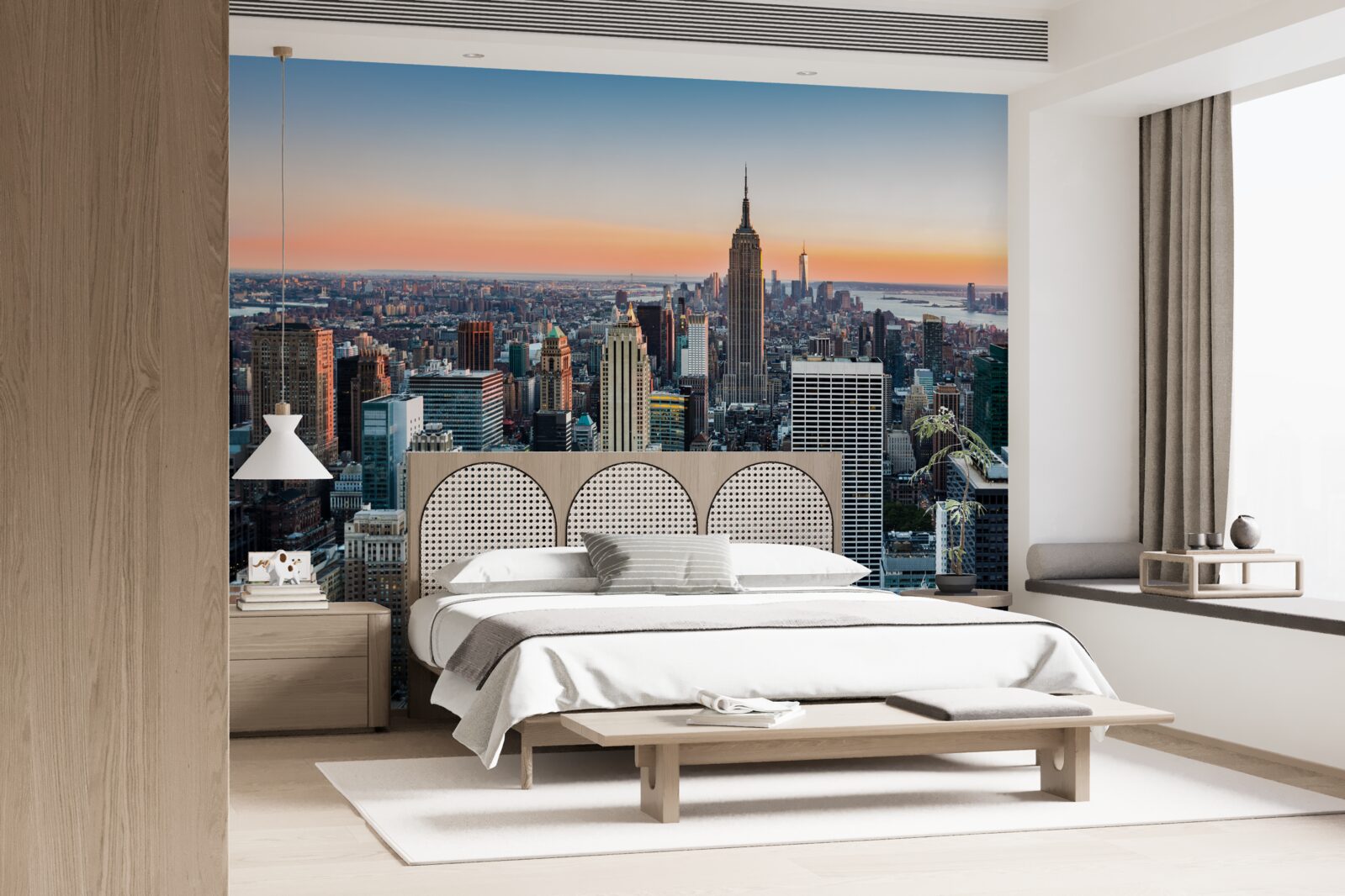 Fototapeta panorama miasta z dachu w nowym jorku