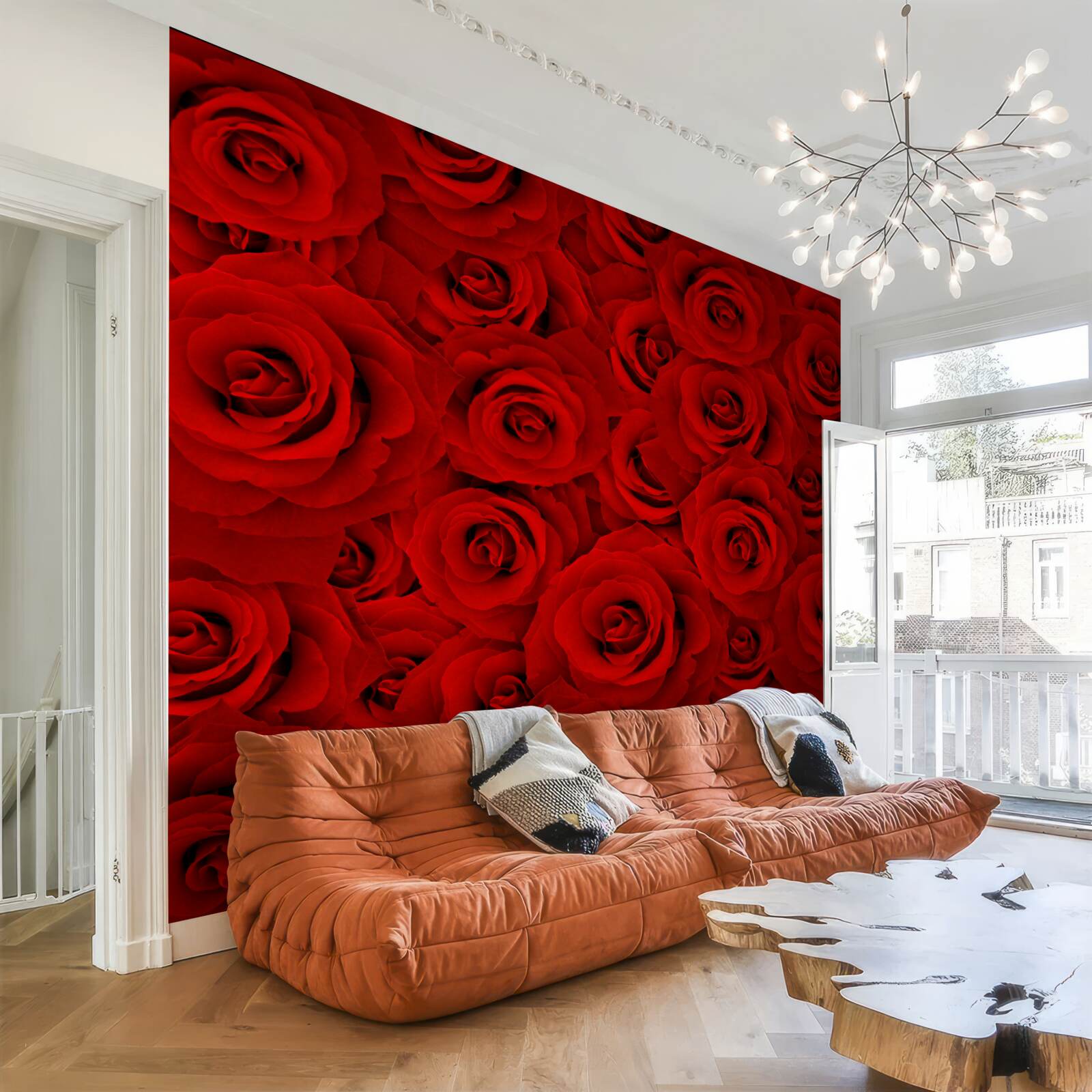Fototapeta wiele czerwonych róż