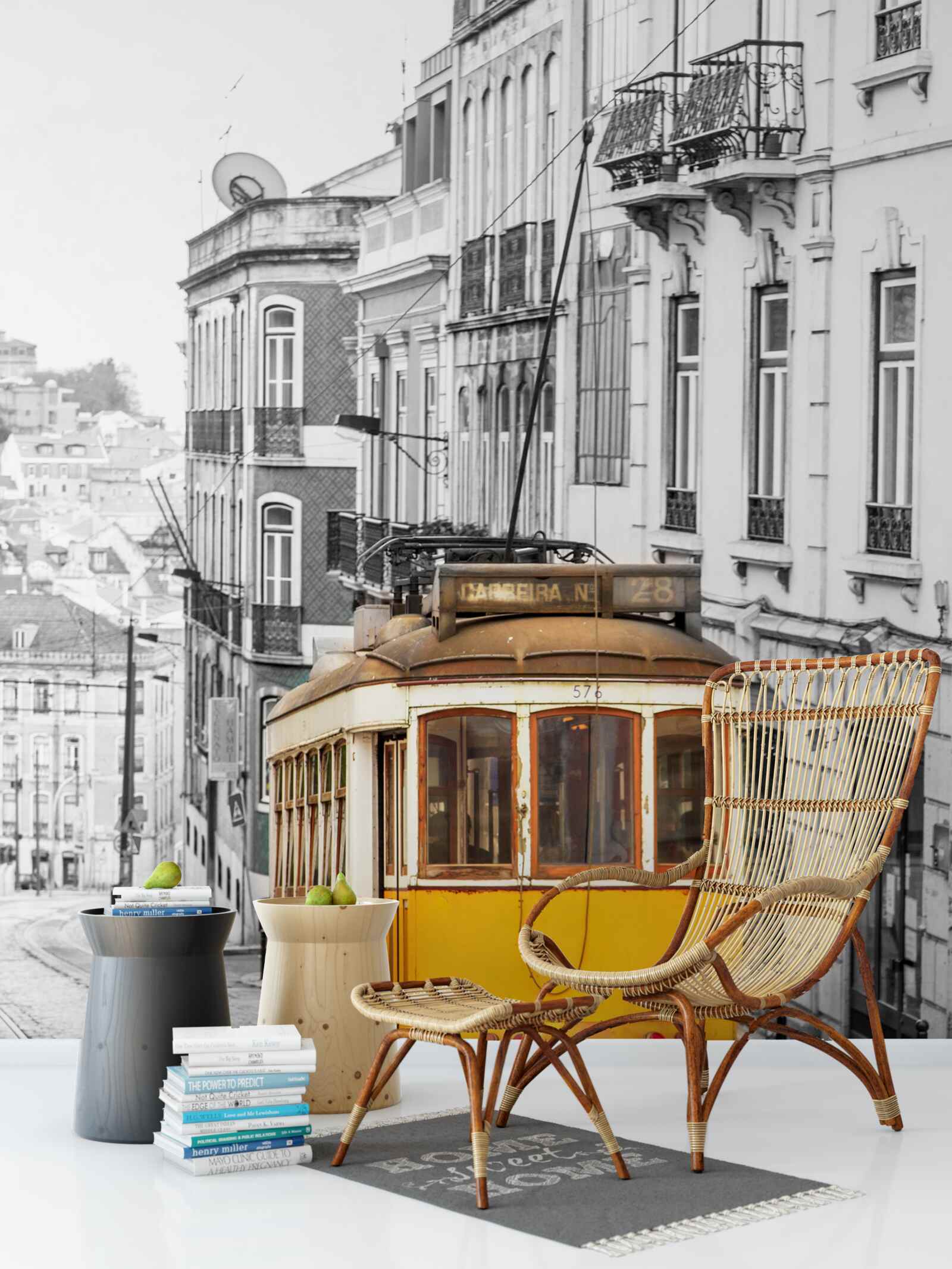 Fototapeta Żółty tramwaj na wzgórzach san francisco