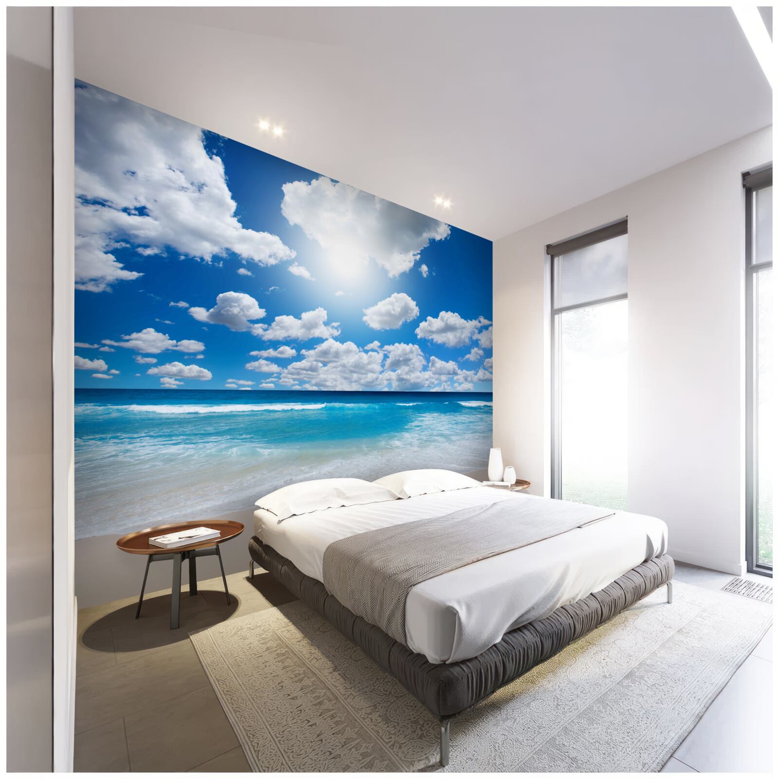 Fototapeta plaża z błękitną wodą i spokojnym morzem
