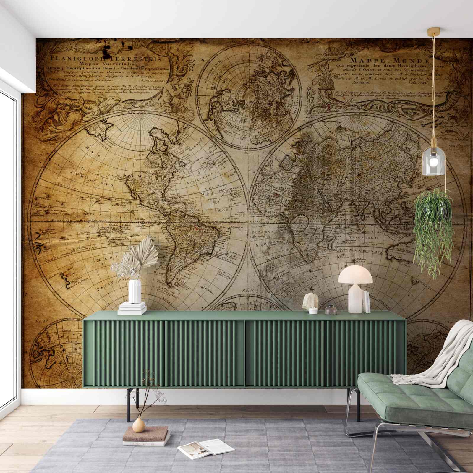 Fototapeta starożytna mapa z kontynentami i wyspami