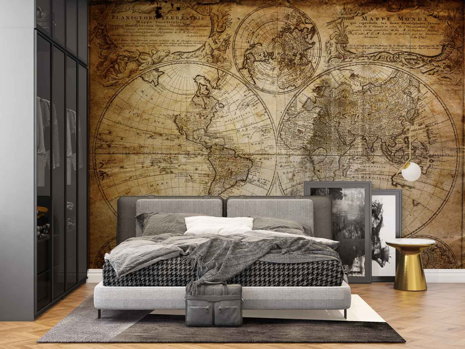 Fototapeta starożytna mapa z kontynentami i wyspami