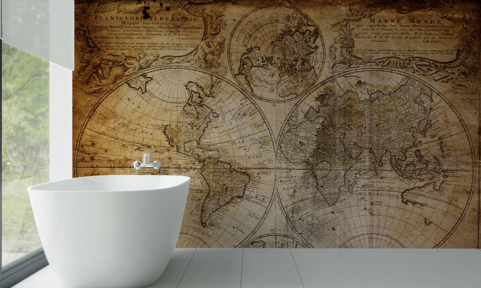 Fototapeta starożytna mapa z kontynentami i wyspami