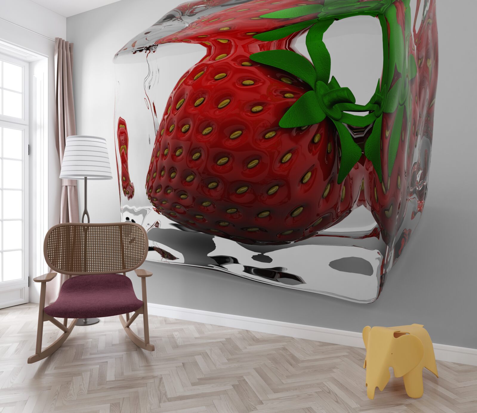 Fototapeta mrożone truskawki