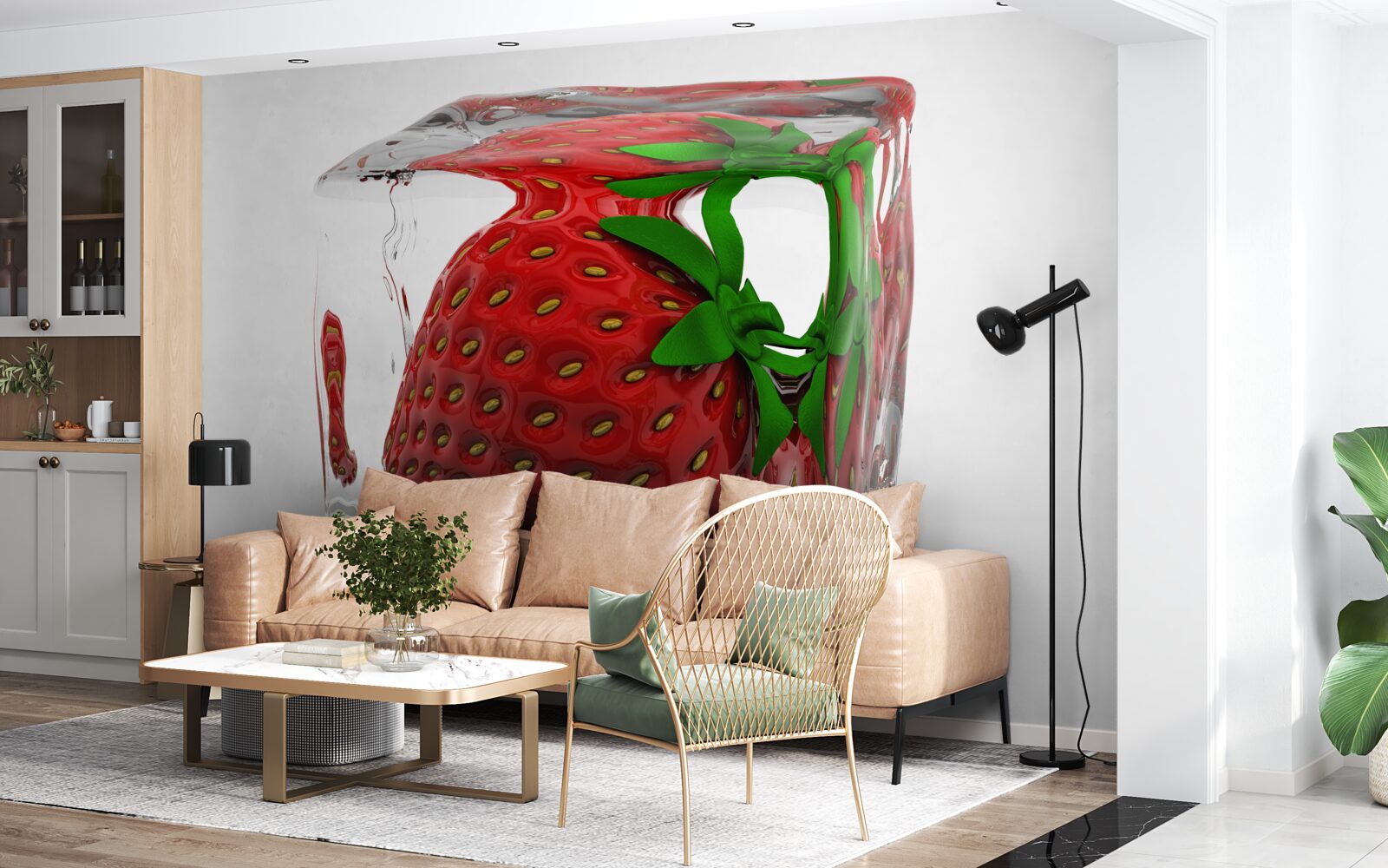 Fototapeta mrożone truskawki