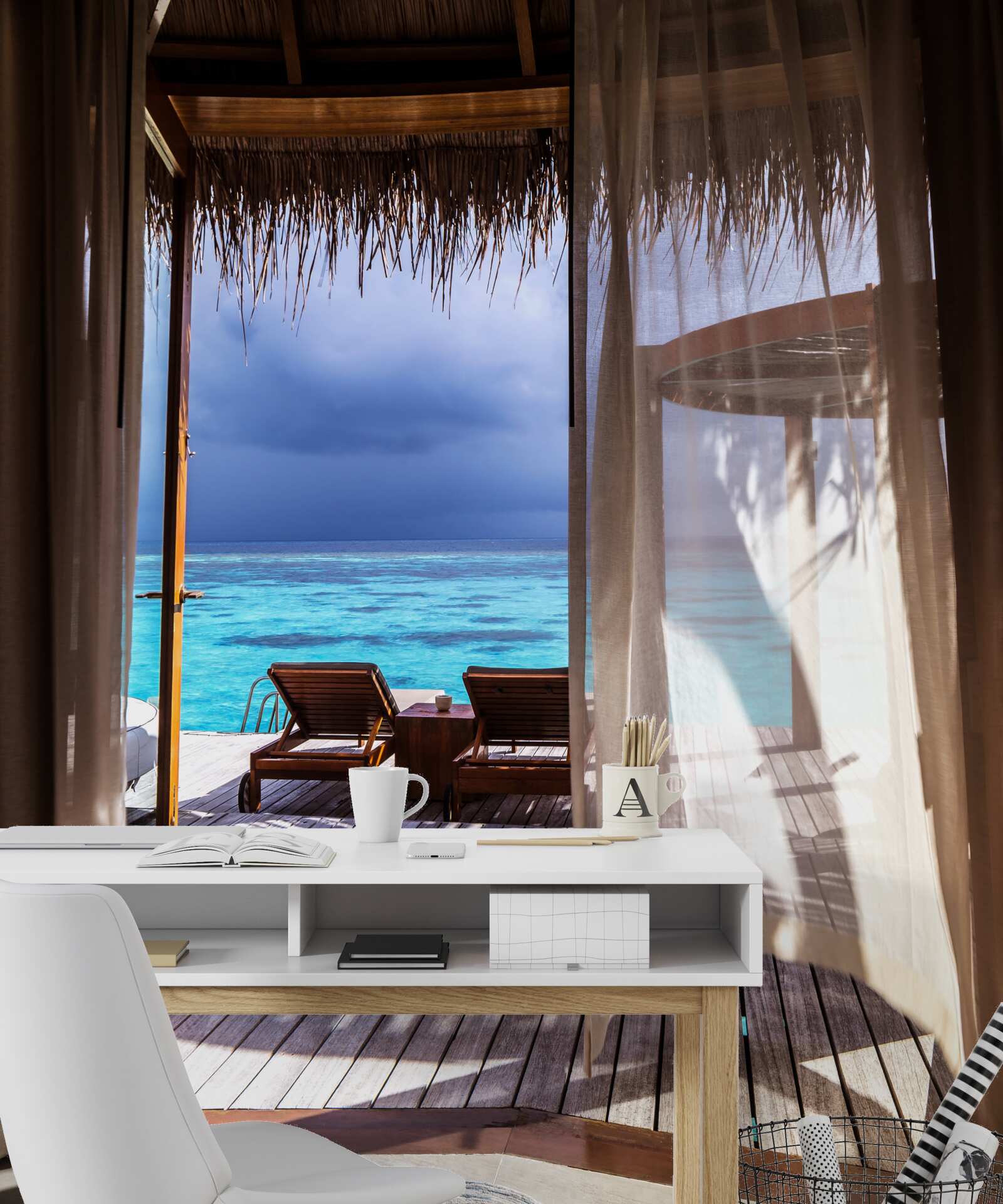 Fototapeta balkon z widokiem na ocean