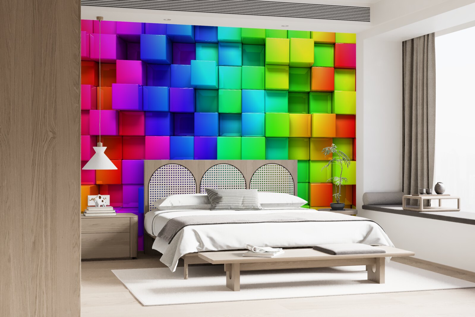 Fototapeta kostki 3d w bogatej kolorystyce
