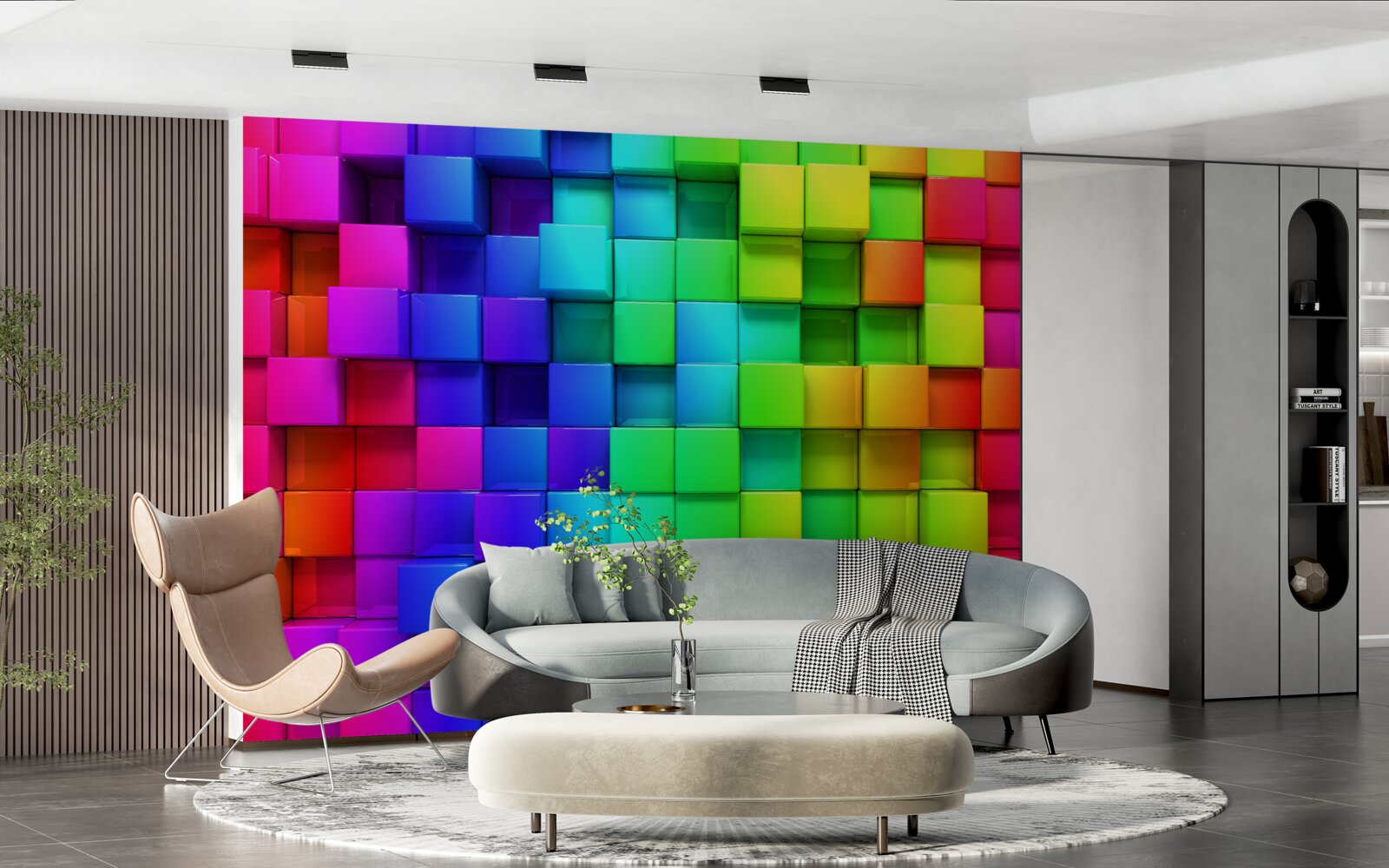 Fototapeta kostki 3d w bogatej kolorystyce