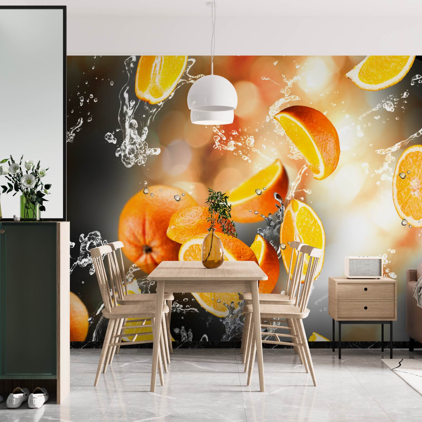 Fototapeta plasterki pomarańczy z soczystym miąższem