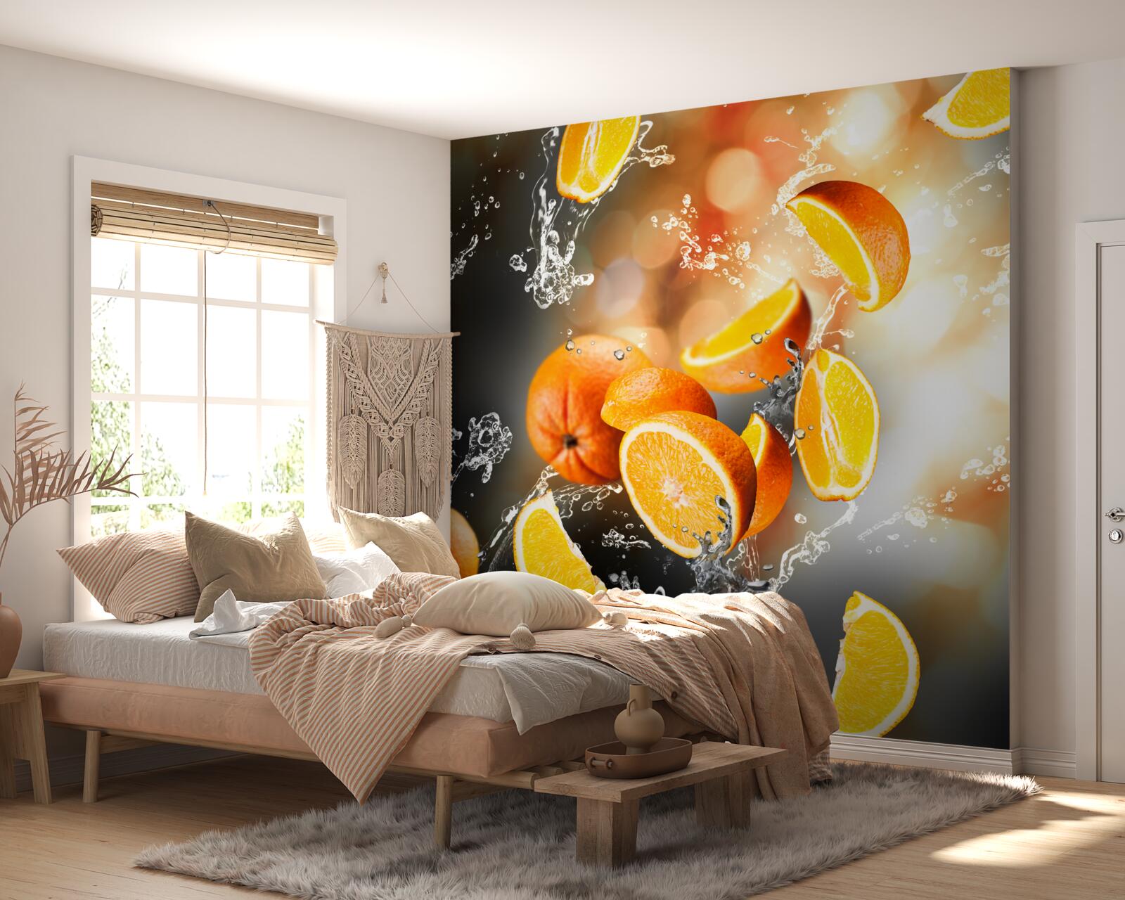 Fototapeta plasterki pomarańczy z soczystym miąższem