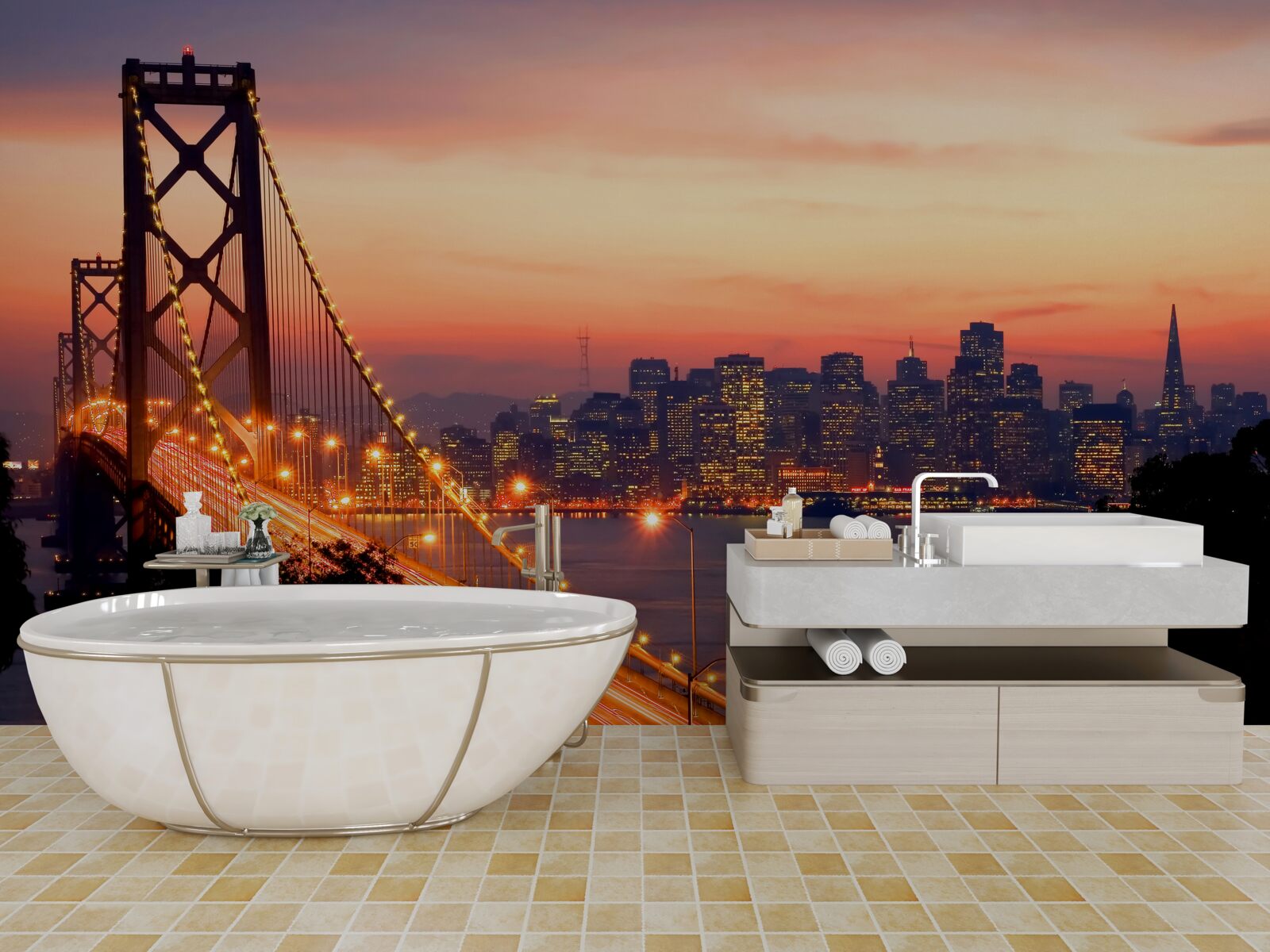 Fototapeta san francisco jest oświetlone