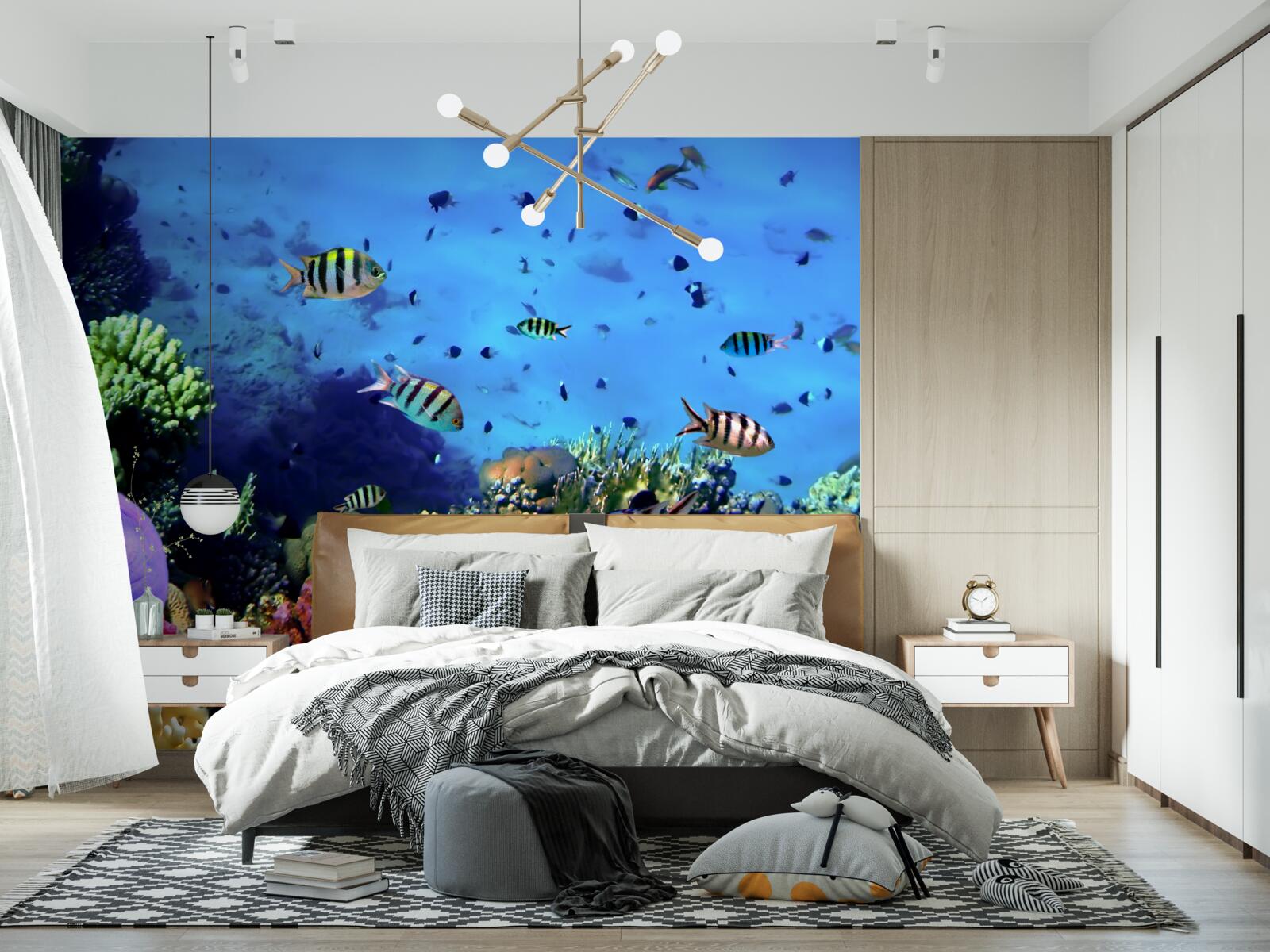 Fototapeta ryby w paski w głębinach oceanu