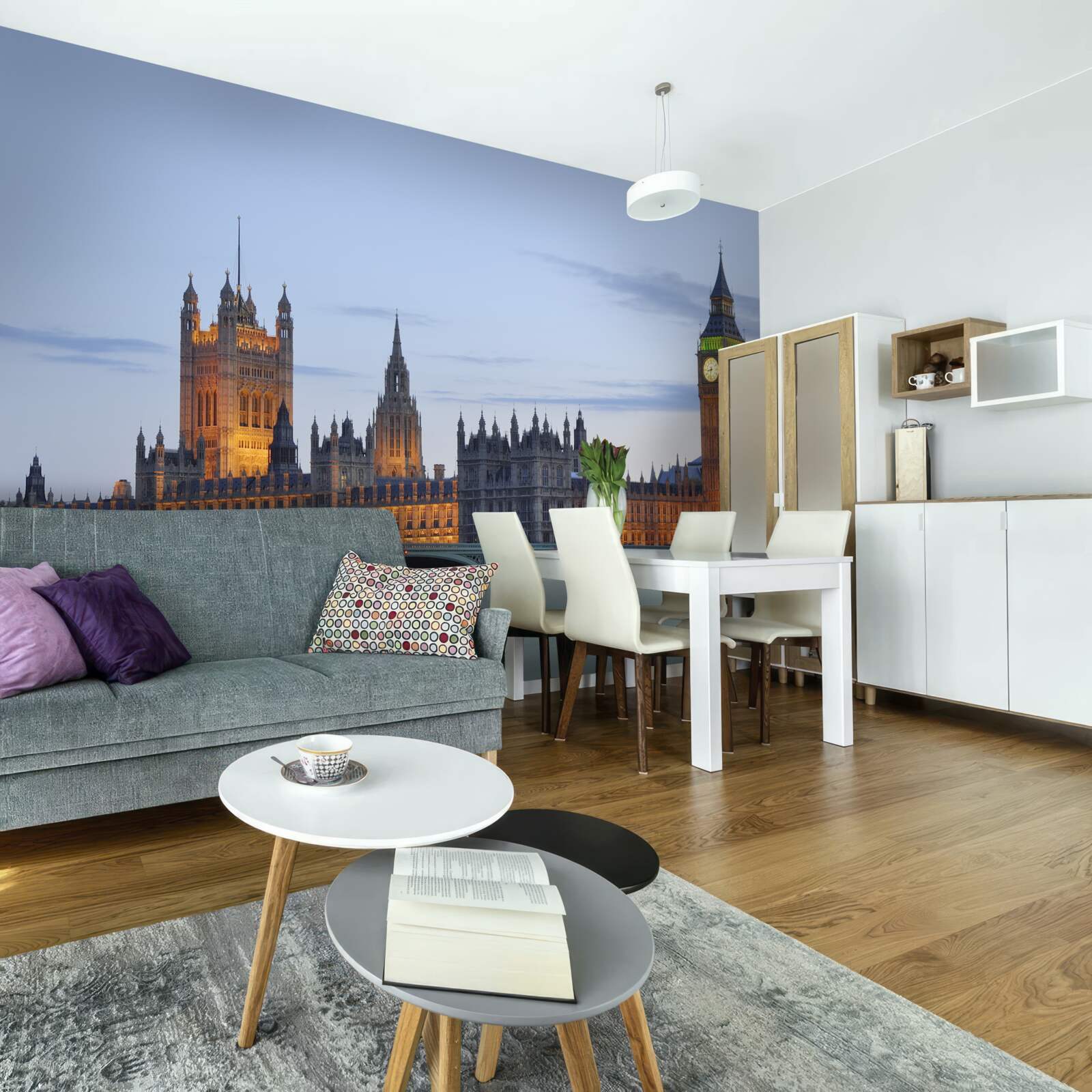 Fototapeta big ben i parlament oświetlone światłami
