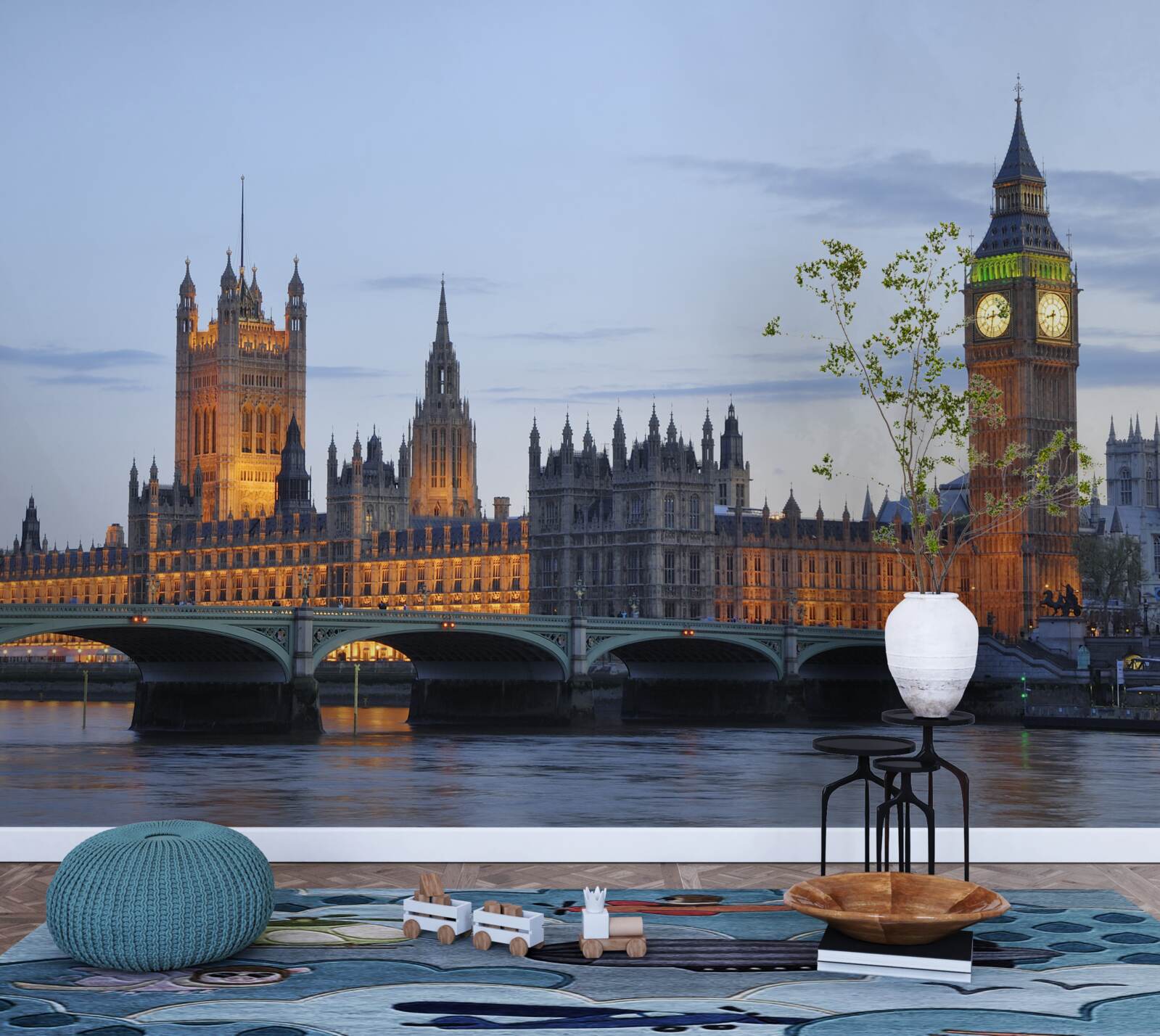 Fototapeta big ben i parlament oświetlone światłami