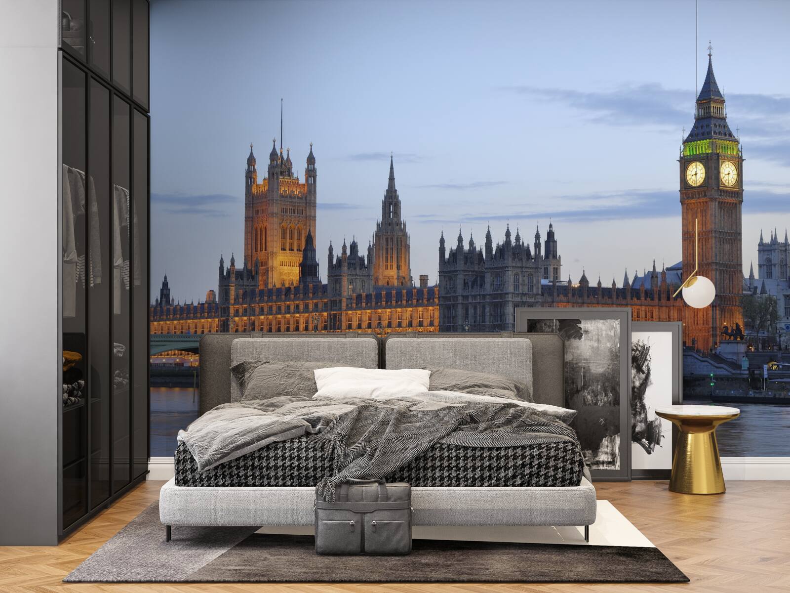 Fototapeta big ben i parlament oświetlone światłami