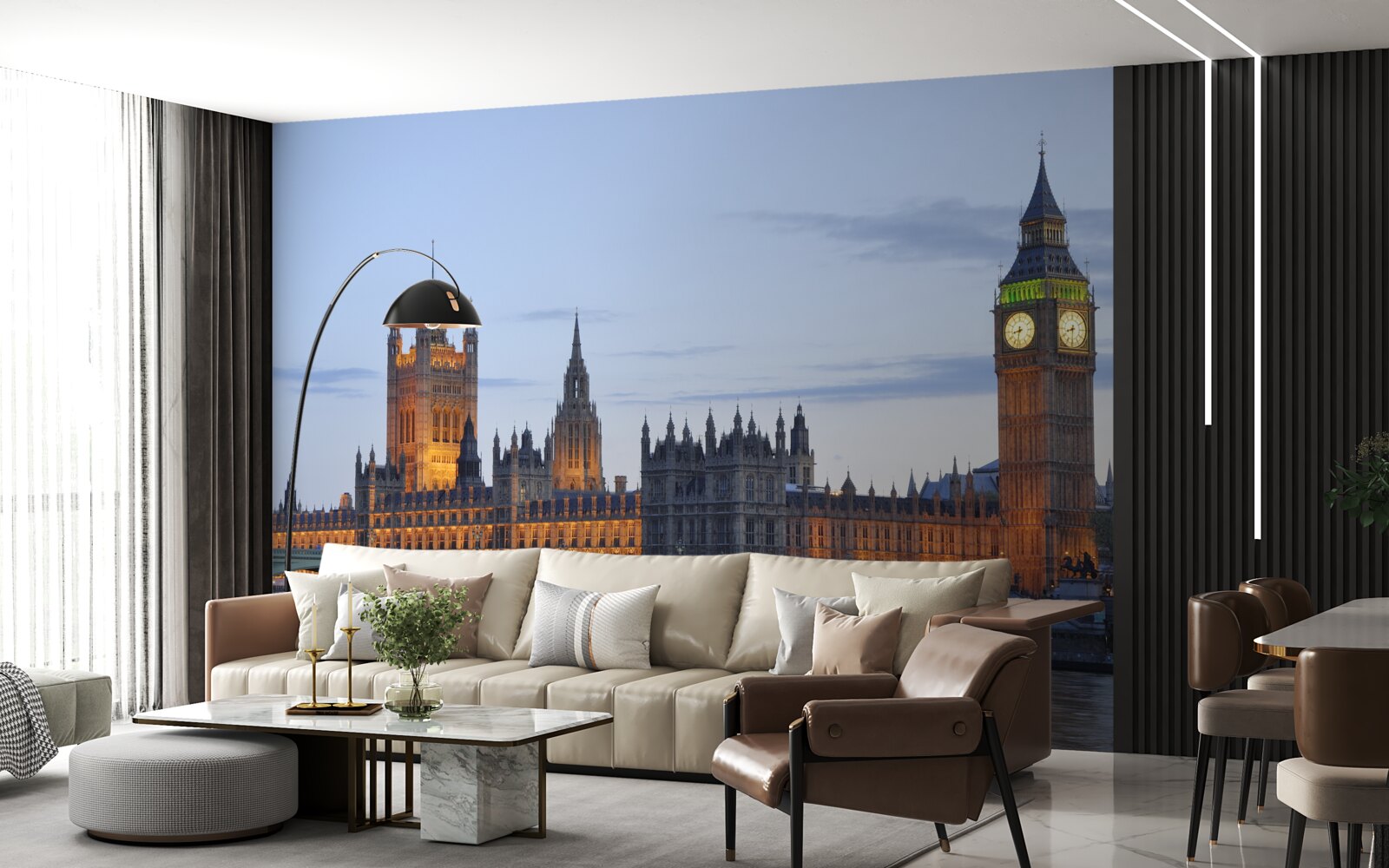 Fototapeta big ben i parlament oświetlone światłami