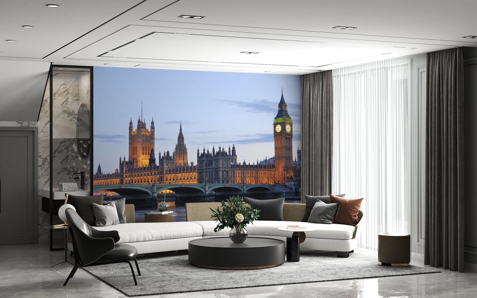 Fototapeta big ben i parlament oświetlone światłami