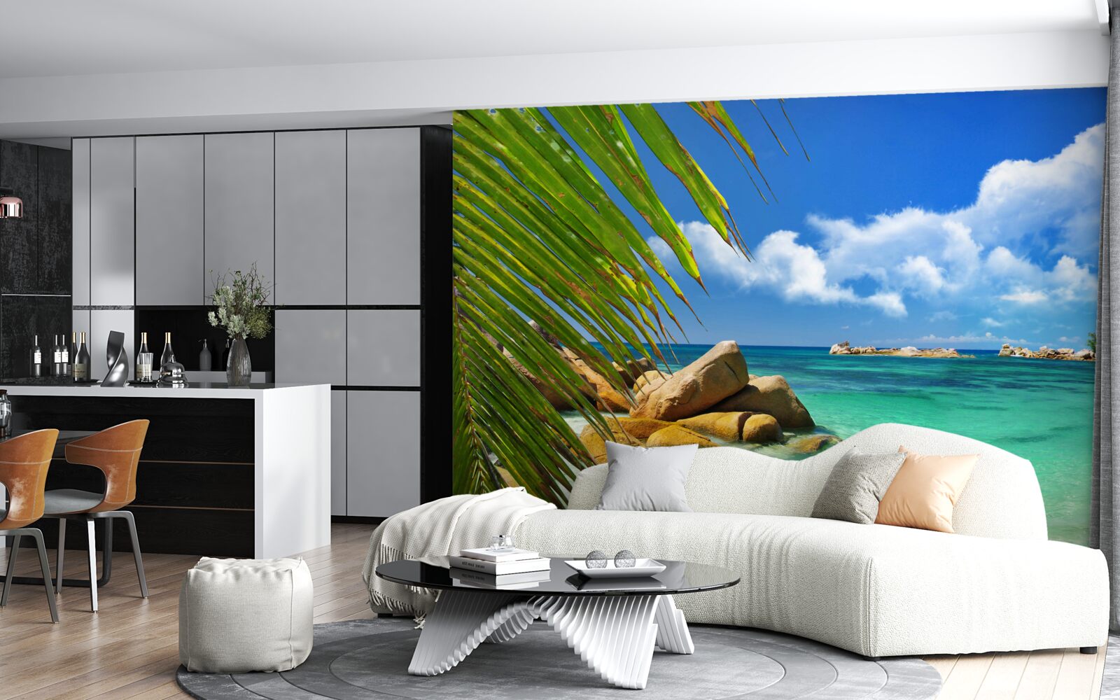Fototapeta tropikalna plaża nad turkusowym morzem