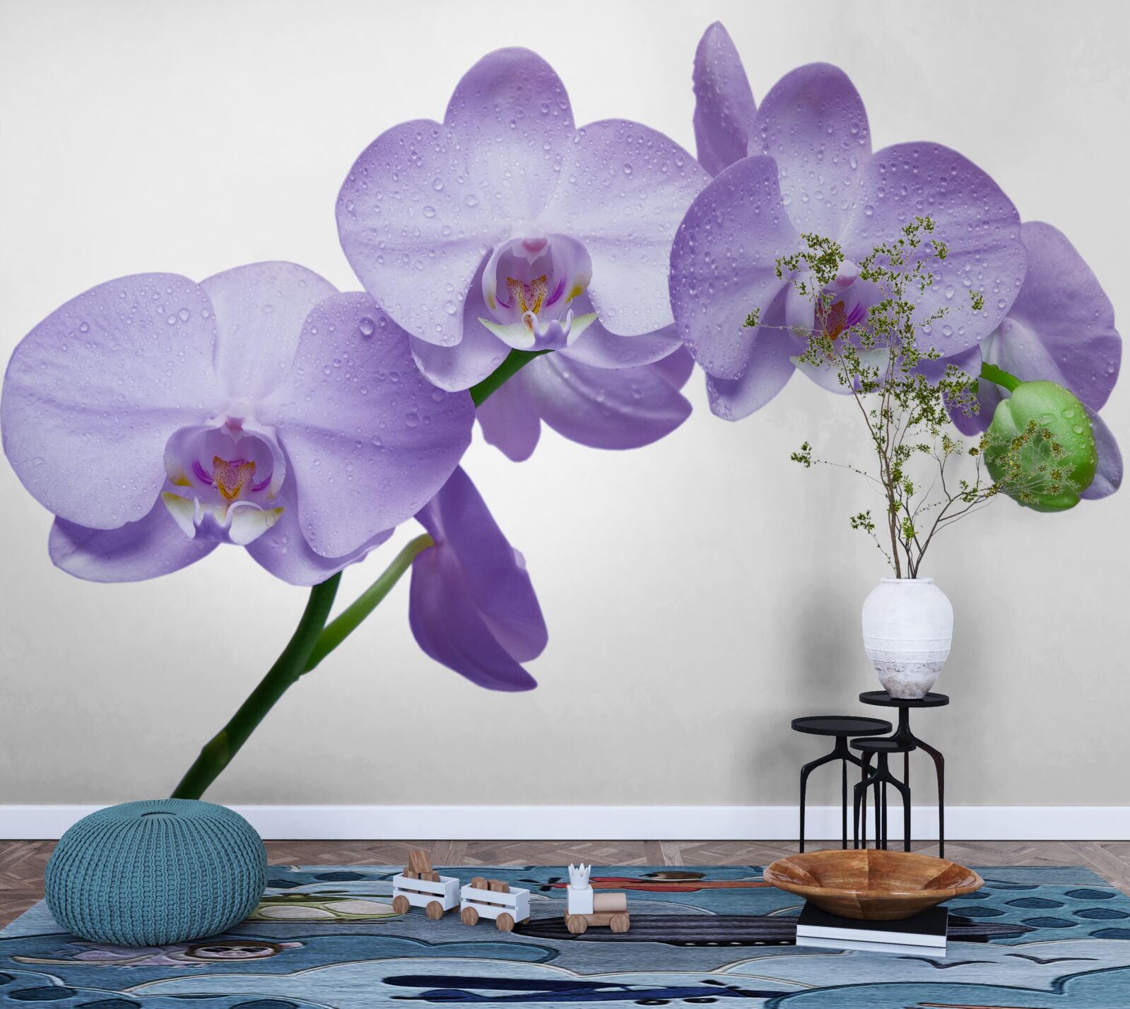 Fototapeta sama gałąź jasnej liliowej orchidei