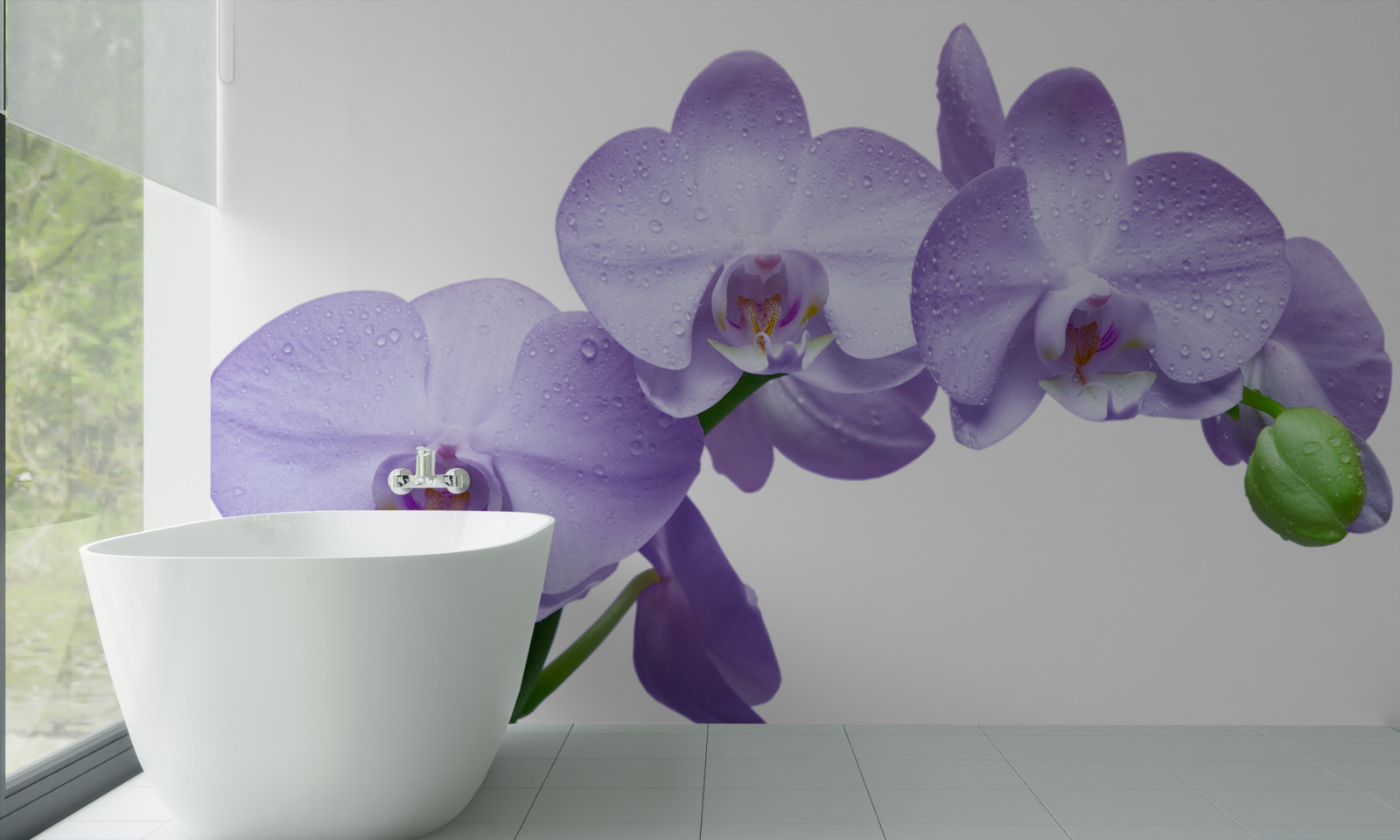 Fototapeta sama gałąź jasnej liliowej orchidei