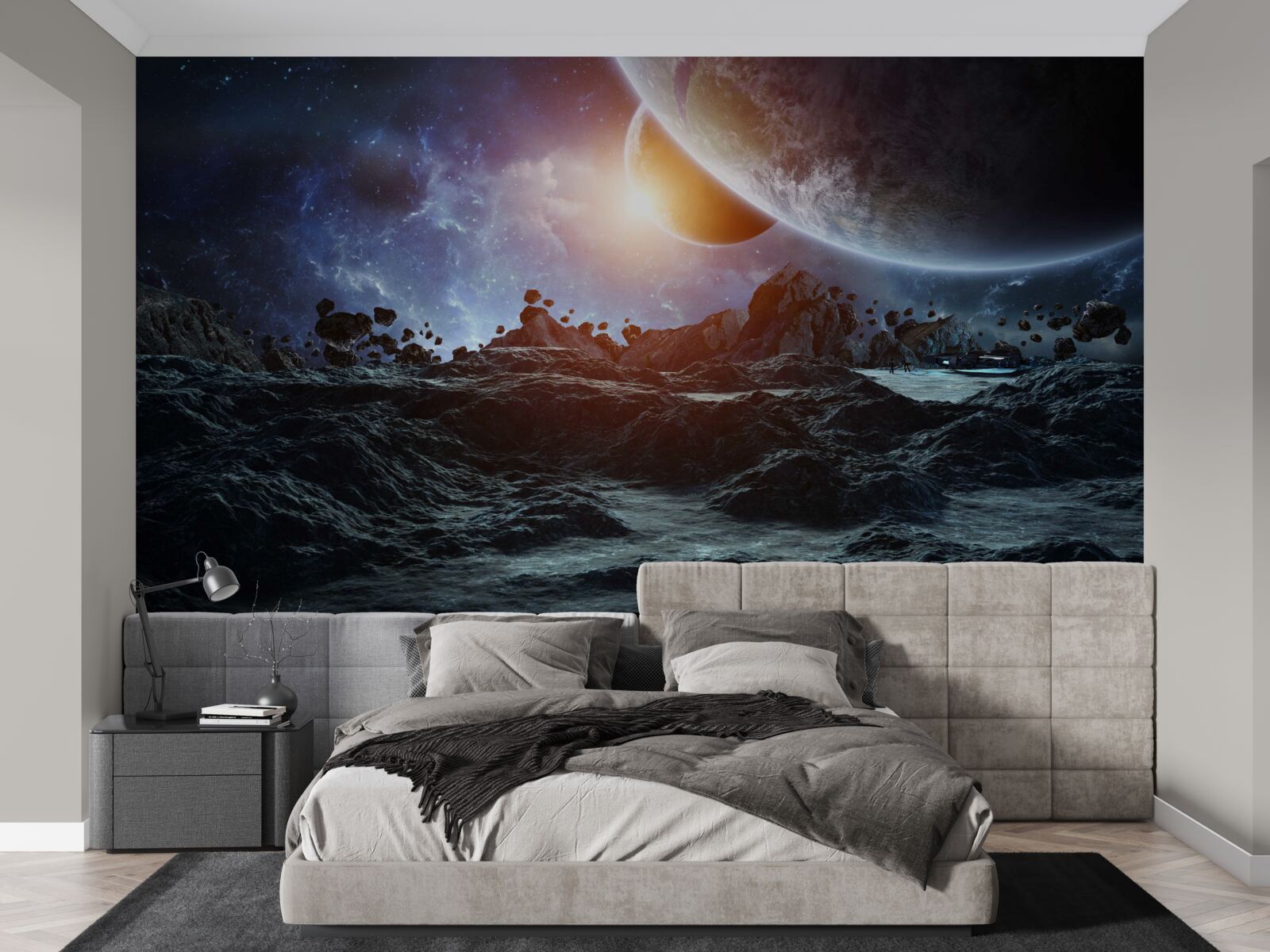 Fototapeta przyszły świat z planetami kosmicznymi