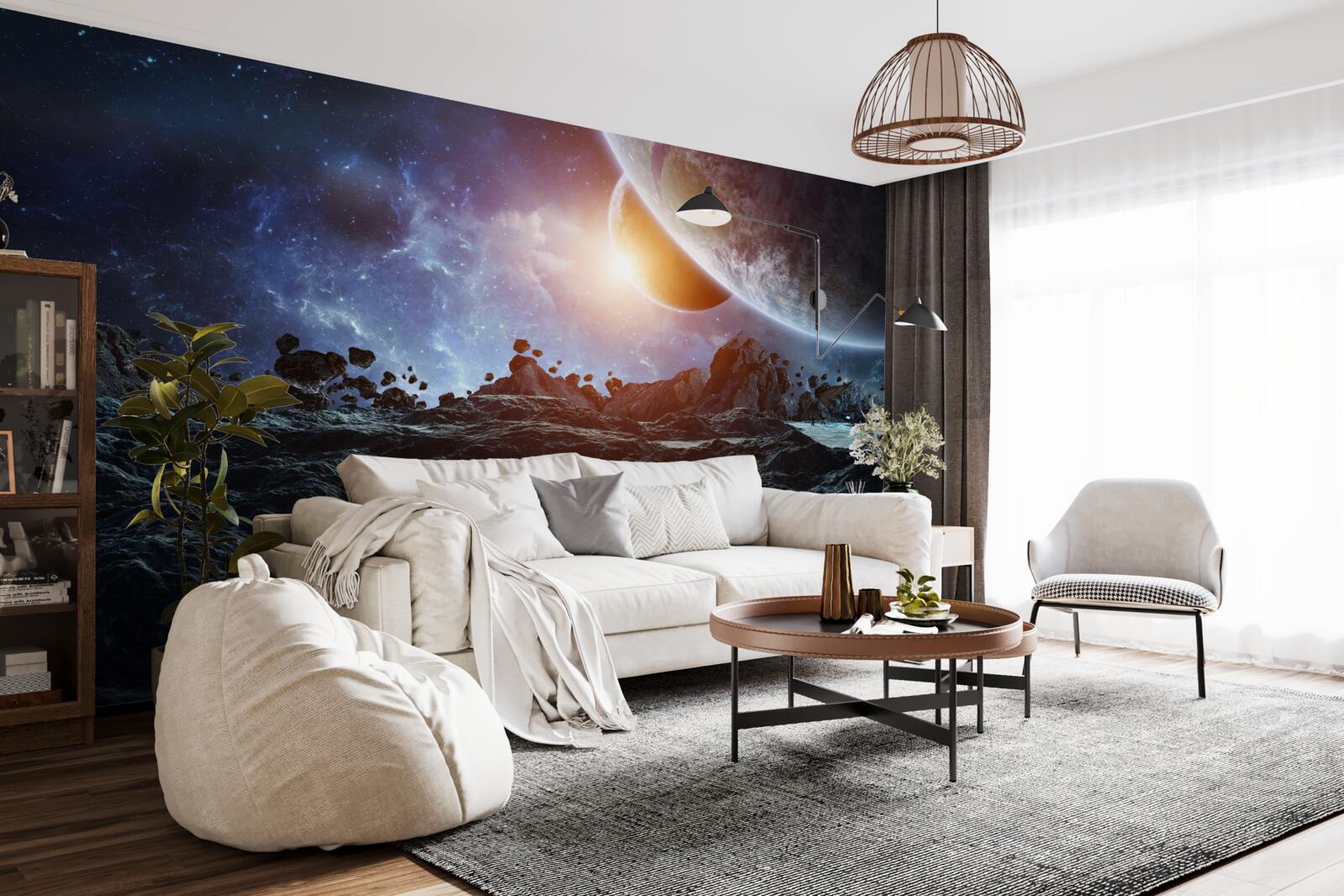 Fototapeta przyszły świat z planetami kosmicznymi