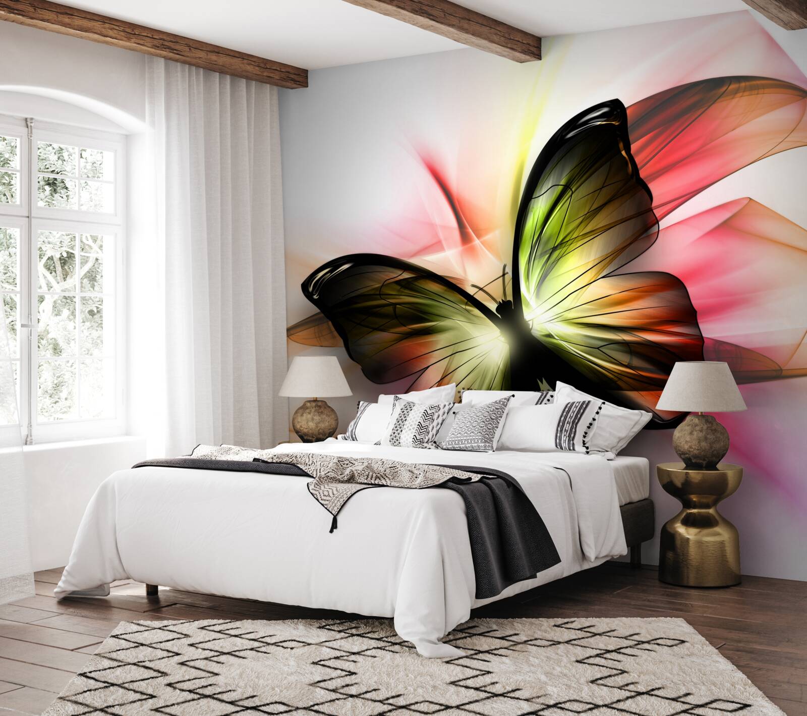 Fototapeta motyl w ciemnych odcieniach z wdziękiem trzepocze