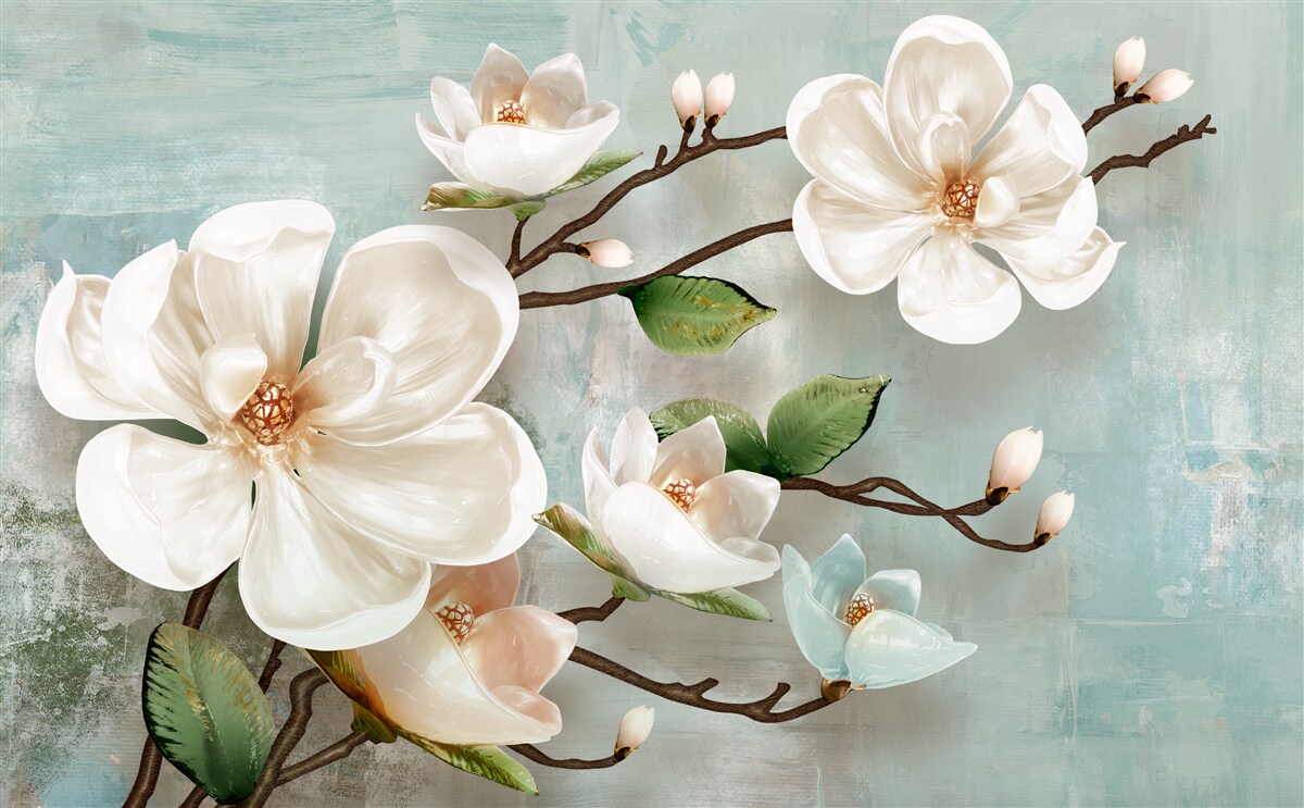 Fototapeta pęczek śnieżnobiałej orchidei w kolorach