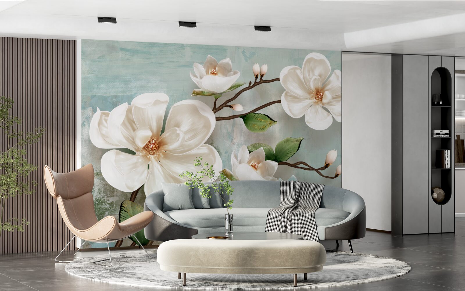 Fototapeta pęczek śnieżnobiałej orchidei w kolorach
