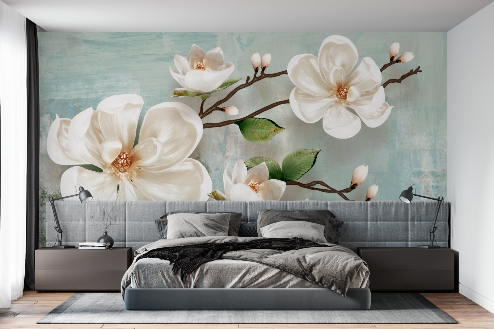 Fototapeta pęczek śnieżnobiałej orchidei w kolorach