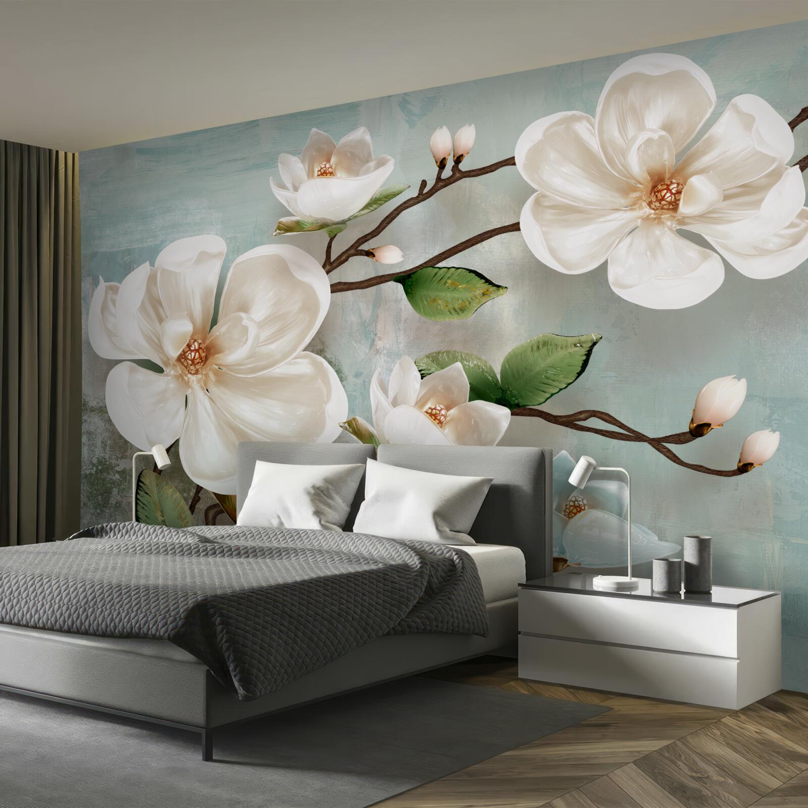 Fototapeta pęczek śnieżnobiałej orchidei w kolorach