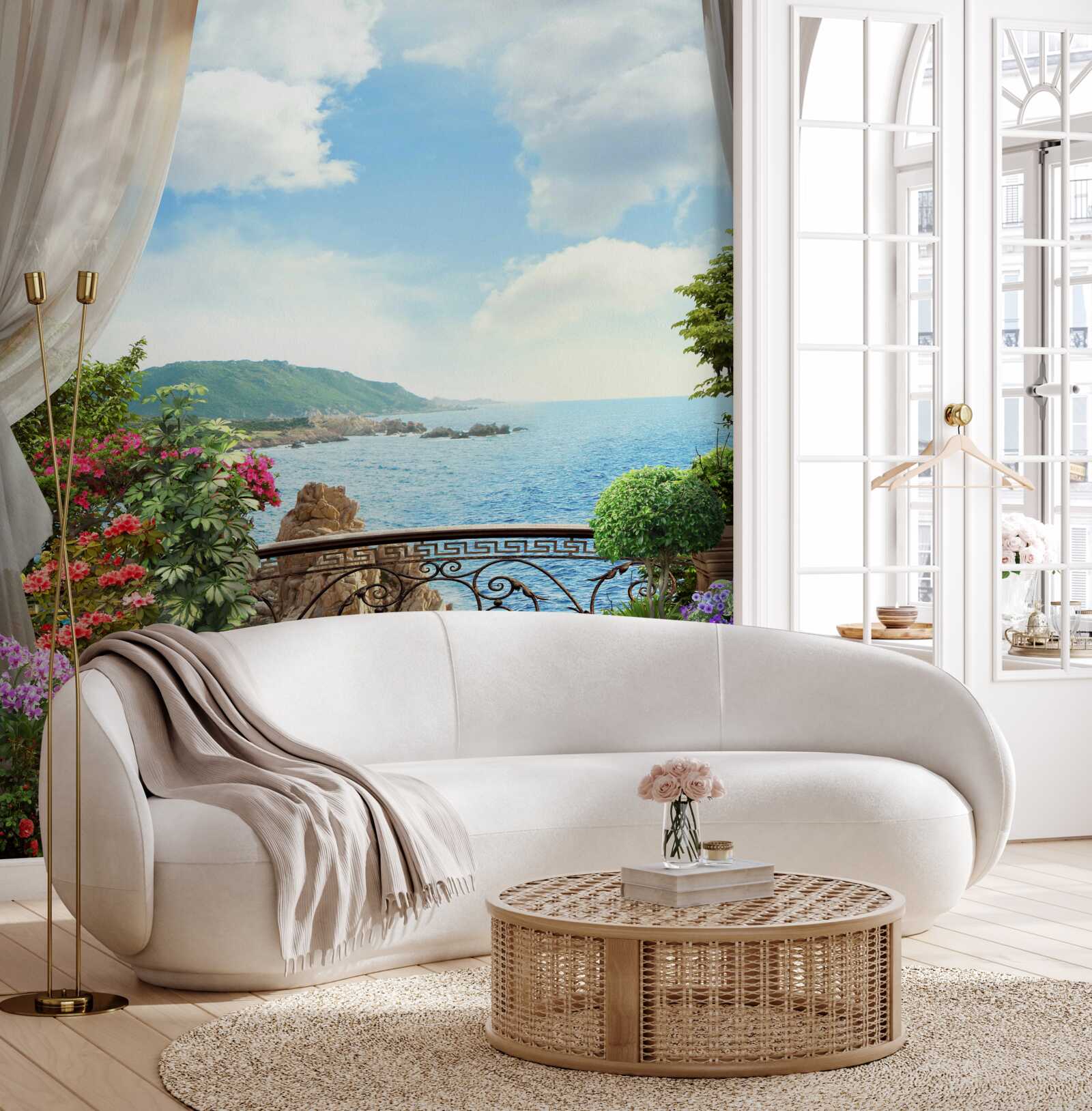 Fototapeta loggia z malowniczą panoramą oceanu