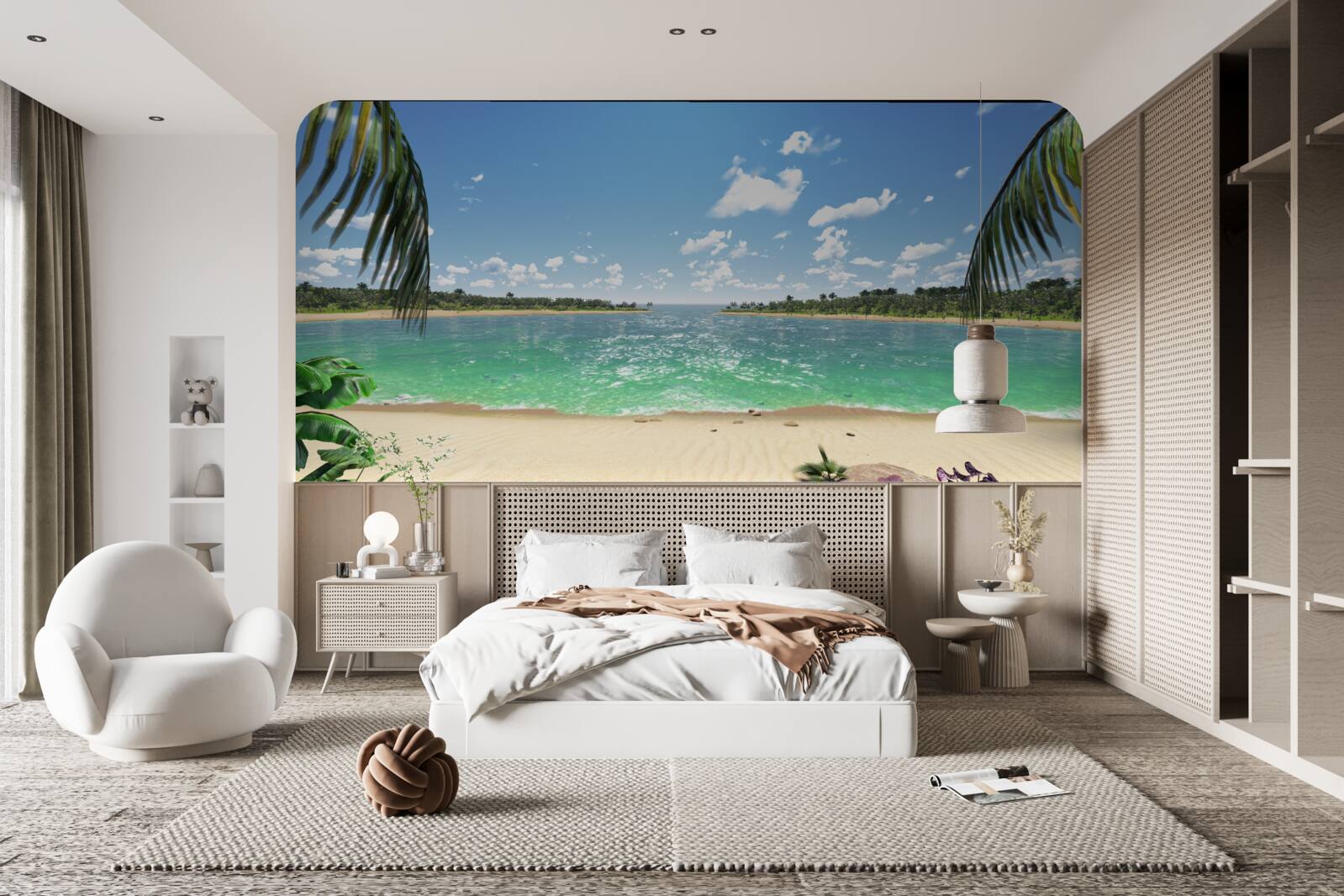 Fototapeta plaża ze złotym piaskiem u turkusowego wybrzeża