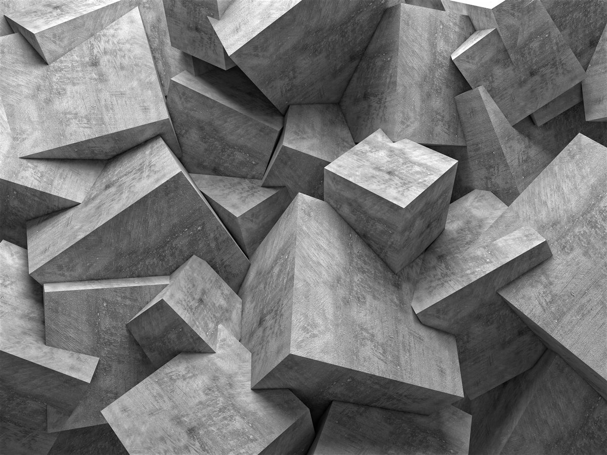 Fototapeta trójwymiarowe kształty geometryczne w kolorze szarym