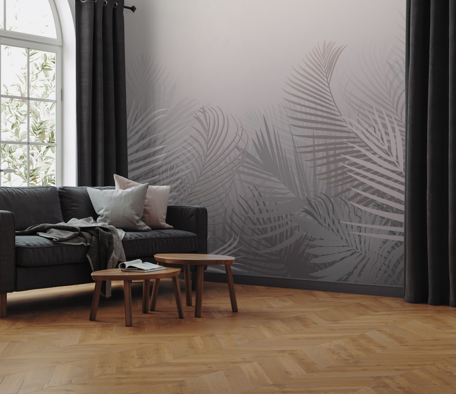 Fototapeta duże liście palmowe