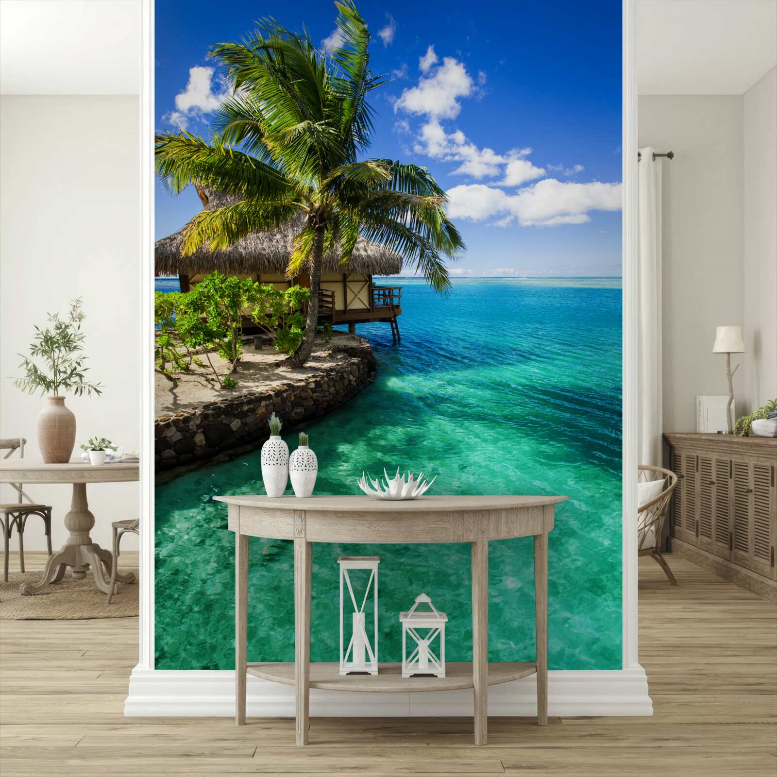 Fototapeta dom na plaży na malediwach