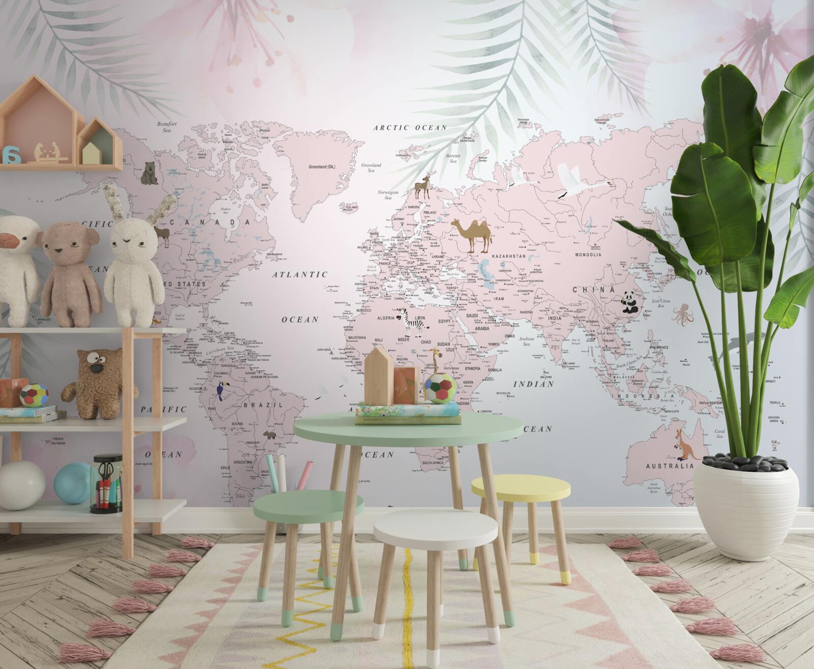 Fototapeta mapa świata na jasnym tle